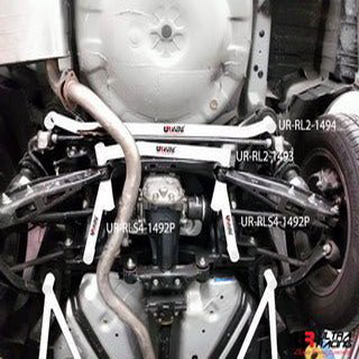 Subaru Impreza WRX 4D 11+ Ultra Racing 2-Point Rear Lower Bar  UR-RL2-1493
