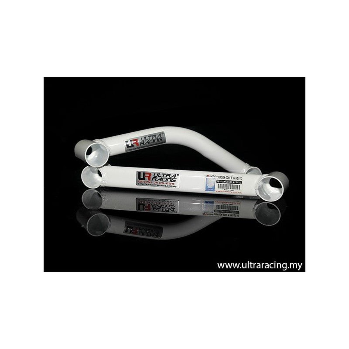 VW Golf 6 2.0 12+ Ultra Racing 2x 2-Point Rear Side Bars 1966-Point  UR-RS4-1966P