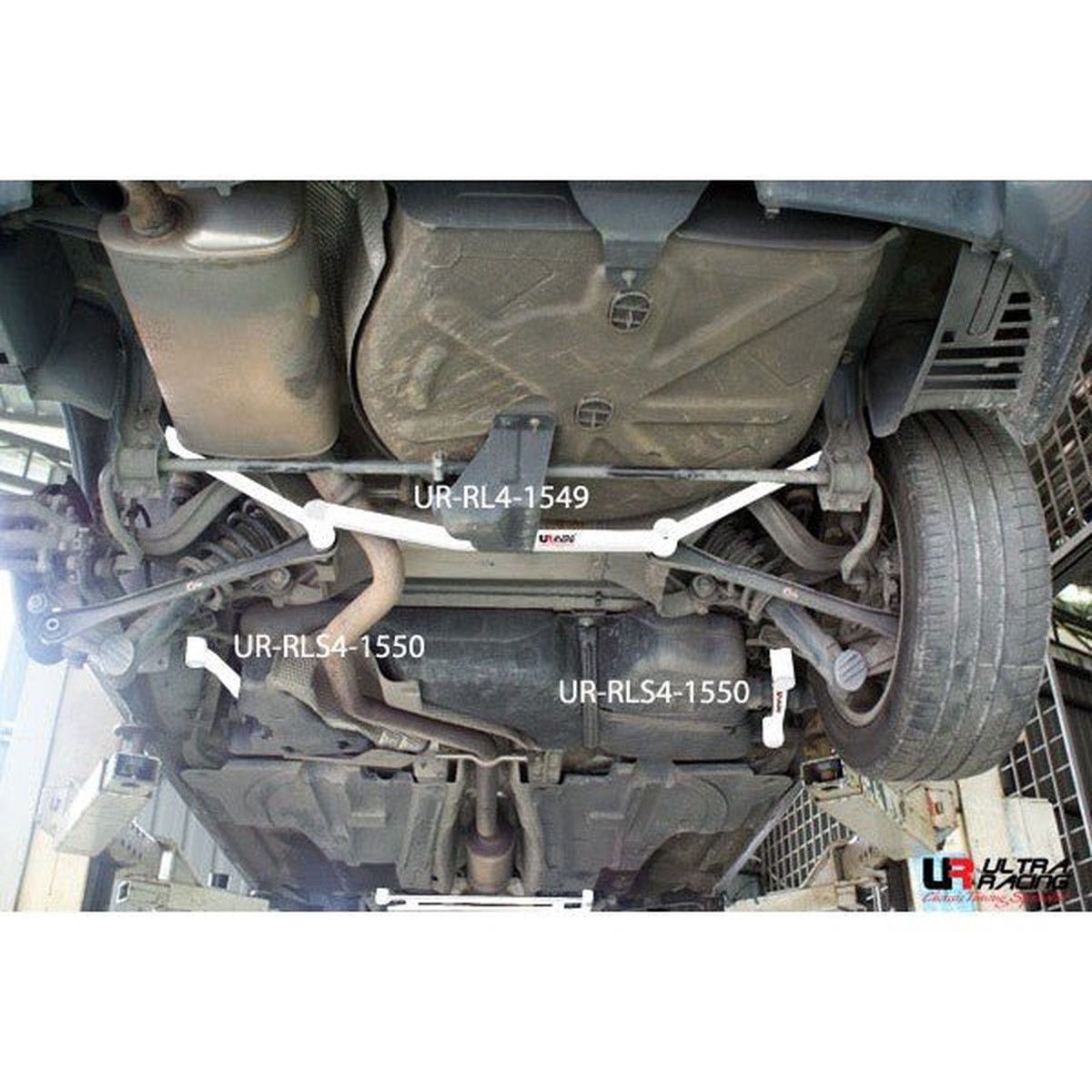 Peugeot 407 04-10 2.0 Ultra Racing 2x 2-Point Rear Side Bars  UR-RS4-1550P