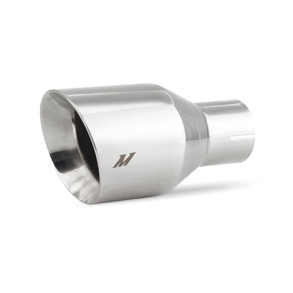 Clamp-On Double Wall Exhaust Tip, 2.5 Inlet, Slash Cut, P  MMEXH-TIP-DW25P
