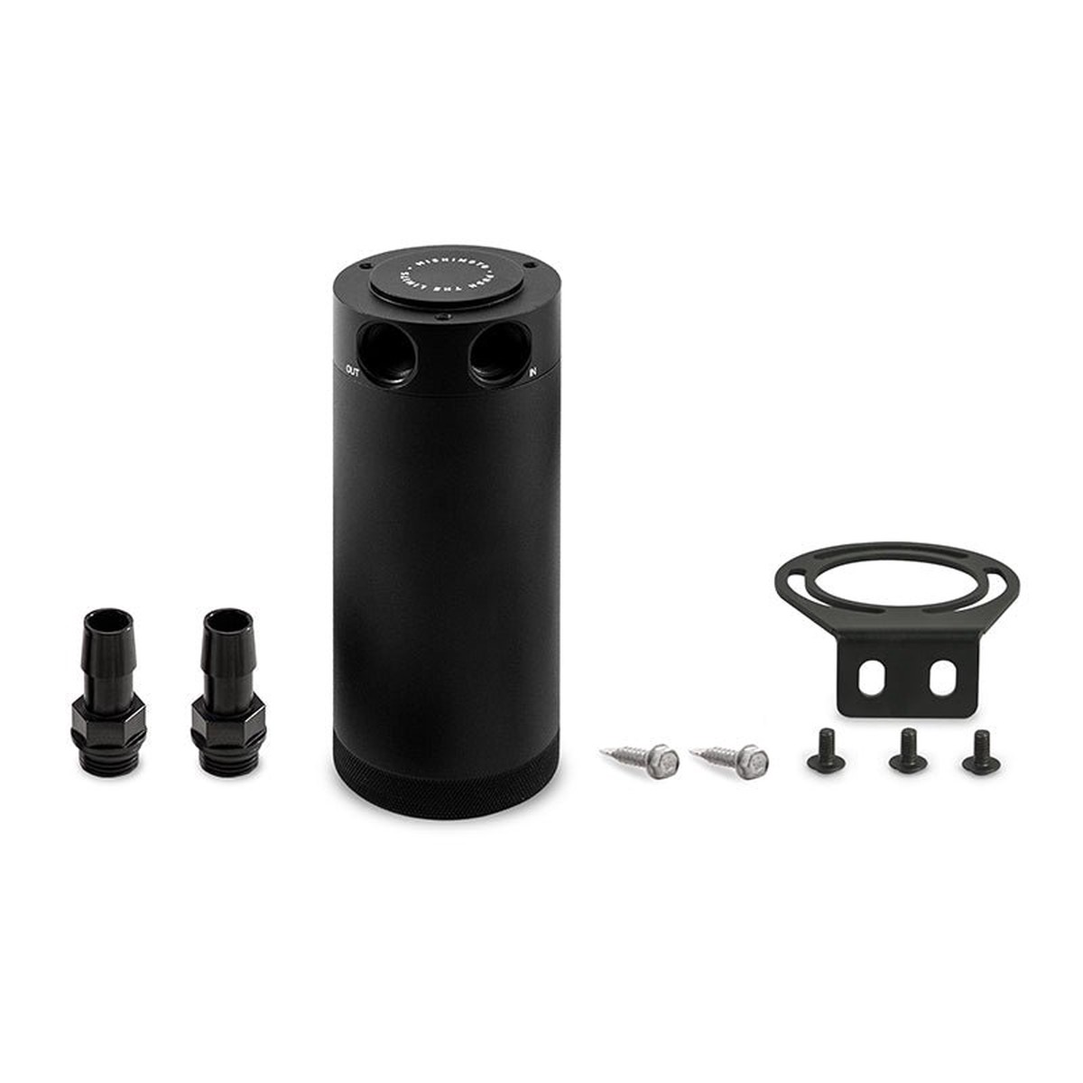Large Baffled Oil Catch Can 2-Port Black  MMBCC-CBTWO-XLBK