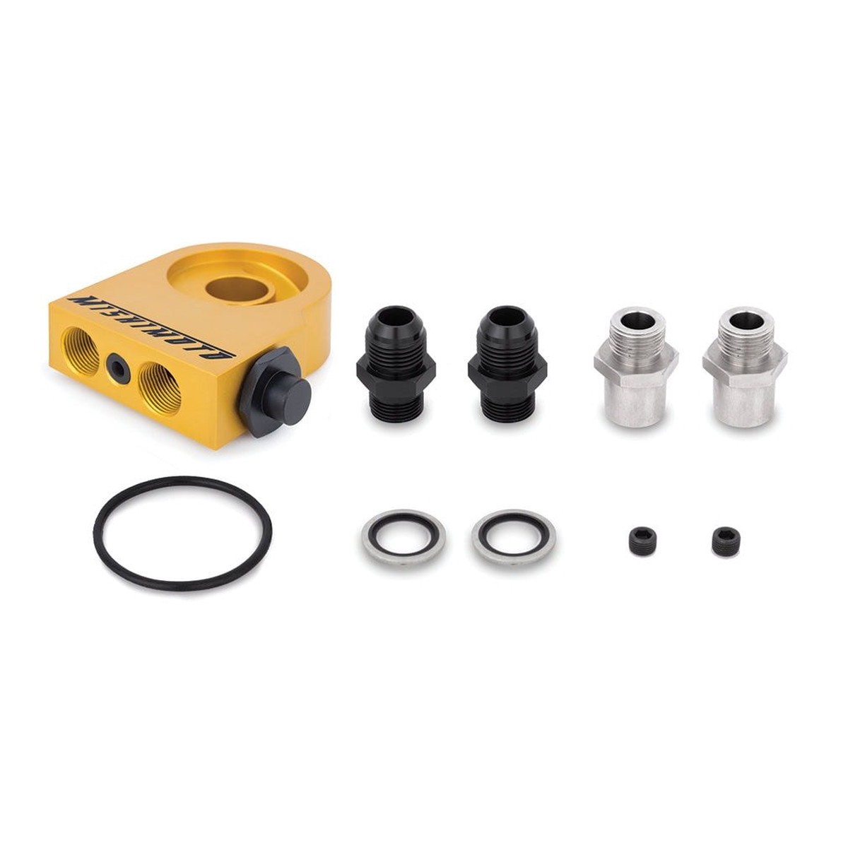 Universal Thermostatic Oil Cooler Kit 34-Row Silver  MMOC-U34TSL