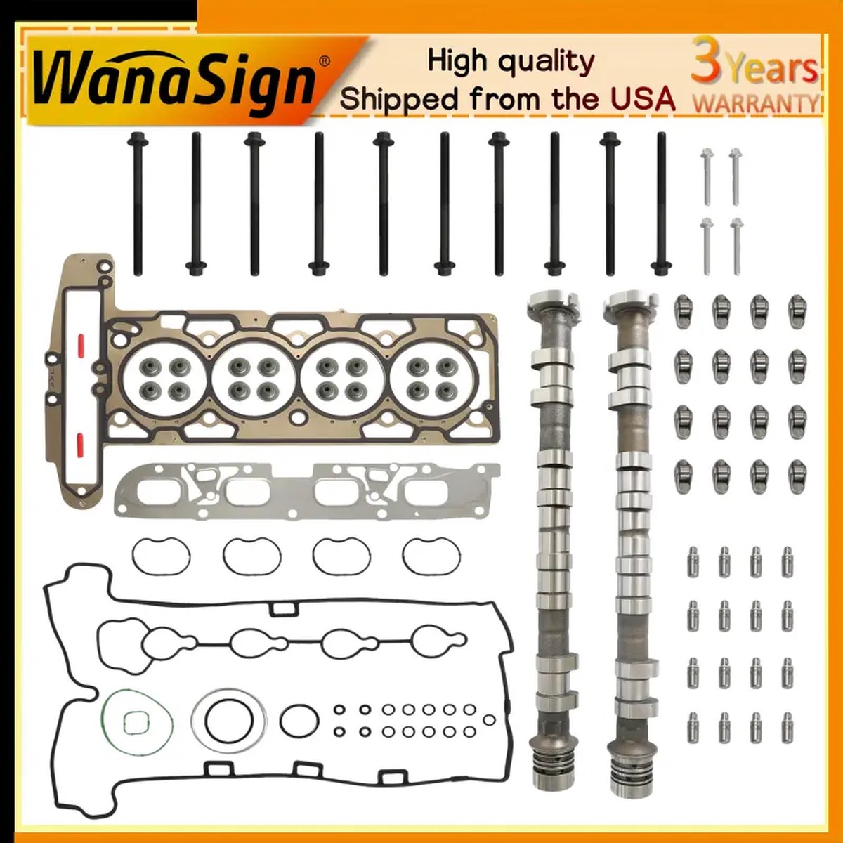 2.4 Camshafts Head Gasket Set For Chevy Buick LaCrosse Regal Pontiac Saturn 2.4L L4 2008-2017