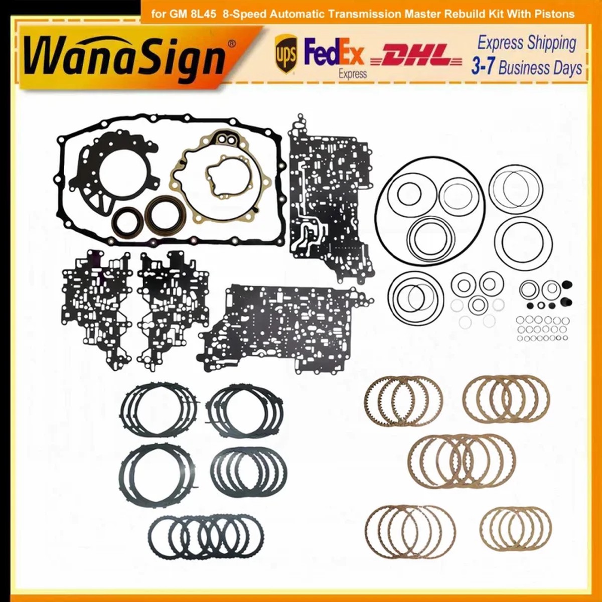 8-Speed Automatic Transmission Master Rebuild Kit With Pistons For GM 8L45