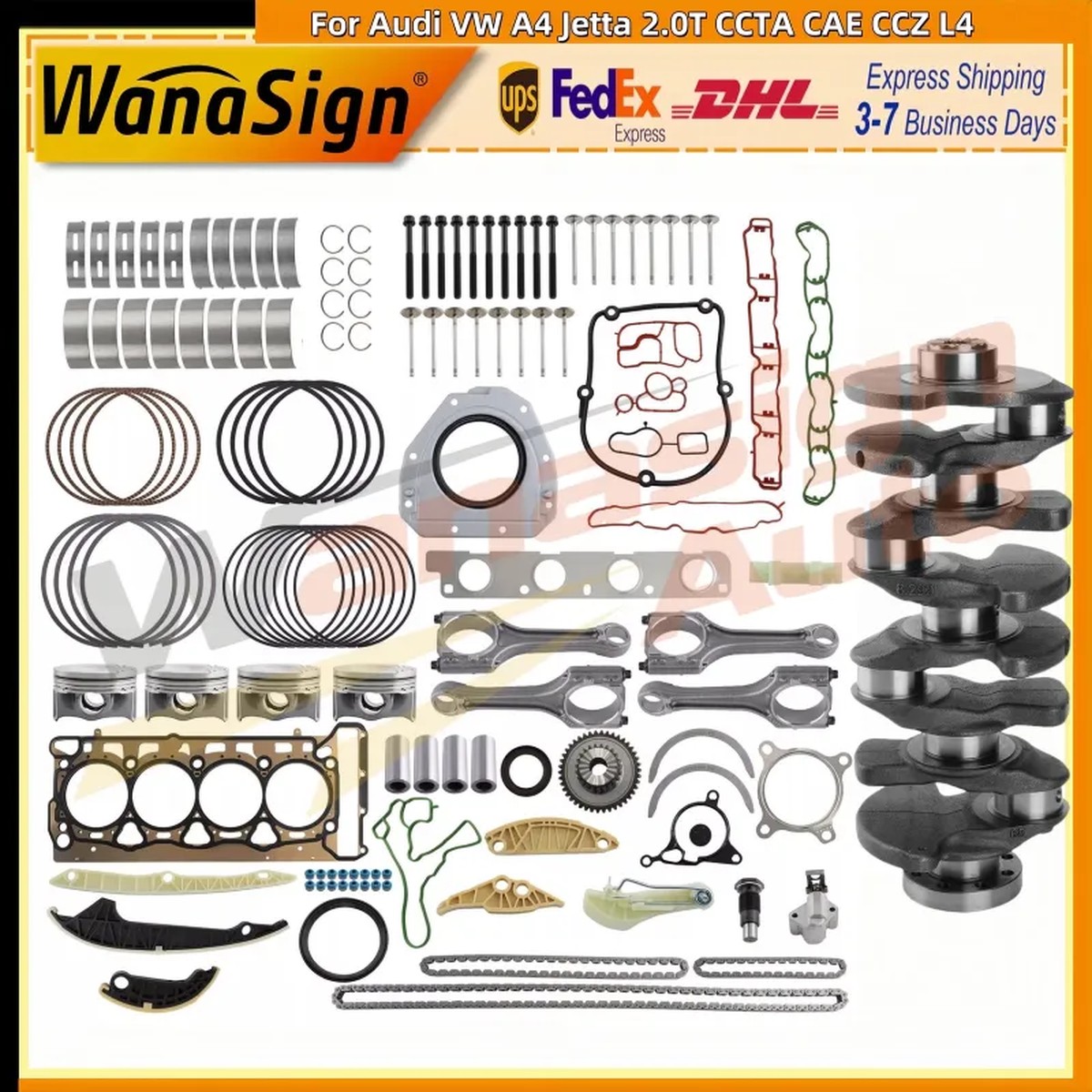 Crankshaft Pistons Engine Overhaul Kit 23mm For Audi VW A4 2.0T CCTA CAE CCZ L4