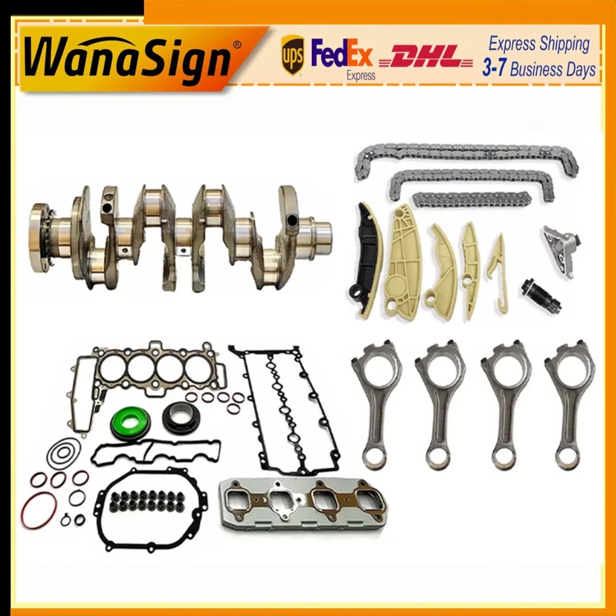 Crankshaft Timing Chain Head Gasket Set For 204DTD Land Rover Jaguar 2.0L 2014-