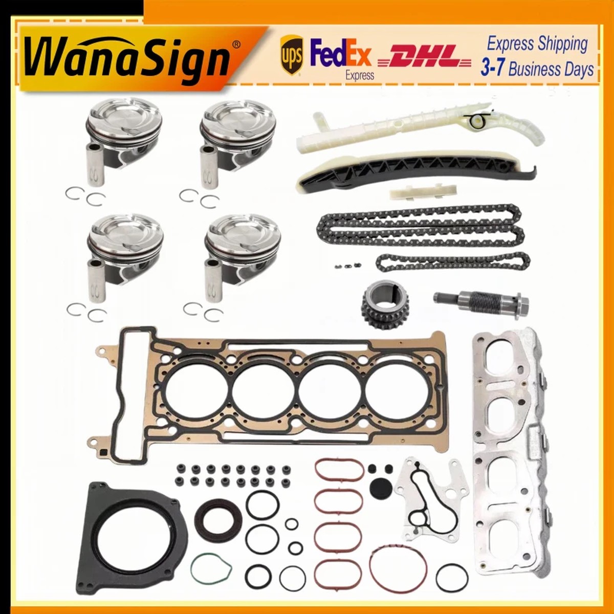Cylinder Head Gasket Kit Piston Set Timing Chain Kit For Mercedes Benz M274 1.6T