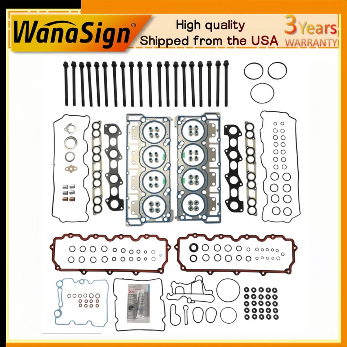 Cylinder Head Gasket Set Bolts For 03-10 Ford F-250 F-350 F-450 E-350 E-450 6.0L