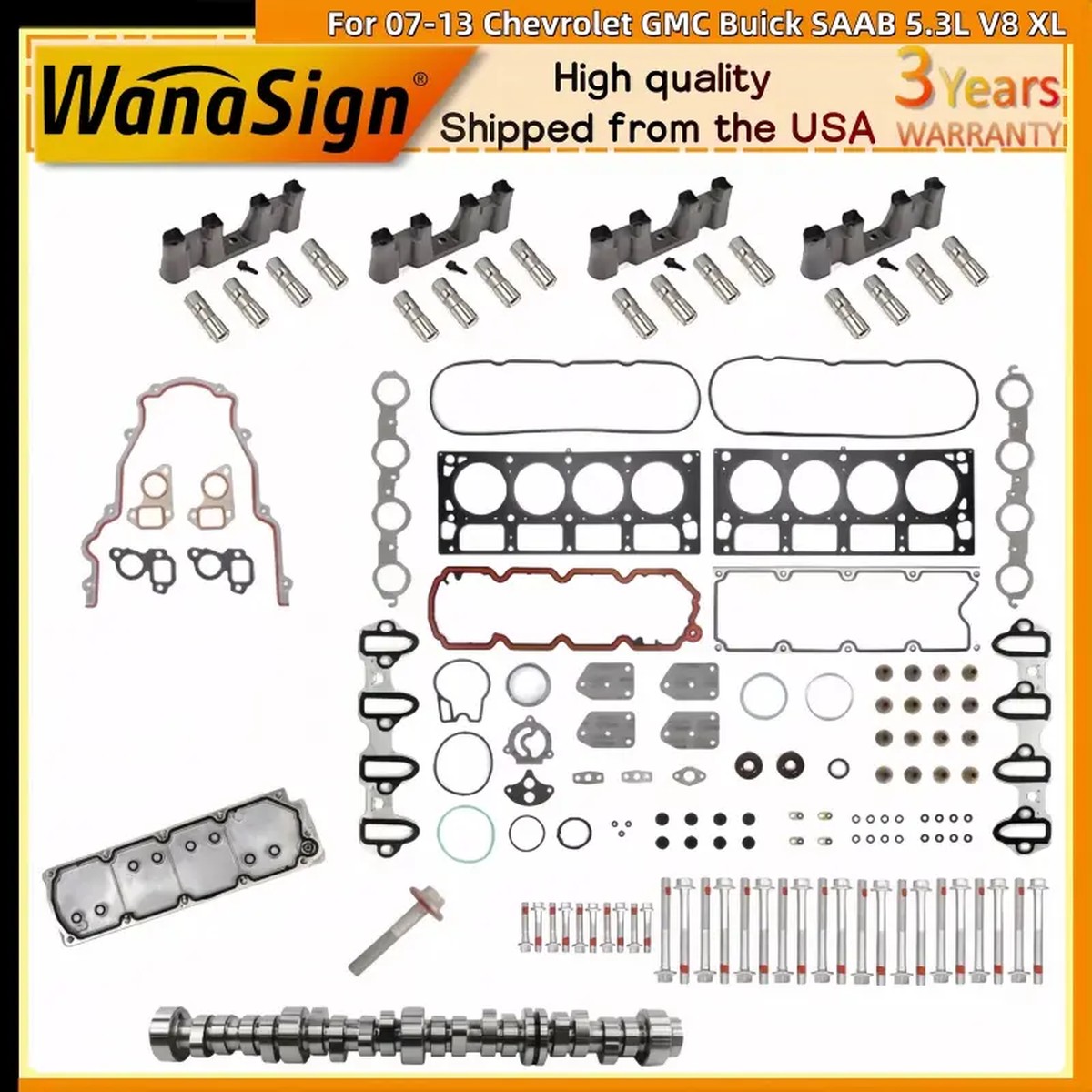 DOD/AFM Camshaft Lifters Bolts Kit For 07-13 Chevrolet GMC Buick SAAB 5.3L V8 XL