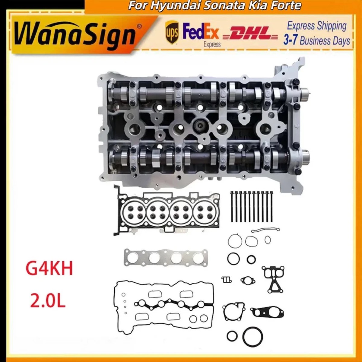 Engine Cylinder Head Assembly W/Gasket Bolts Set For Hyundai Sonata Kia G4KH 2.0
