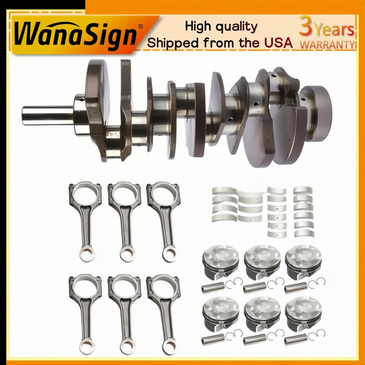 Engine Rebuild Kit Crankshaft Piston Kit Fit For Maserati Levante Ghibli 3.0L V6