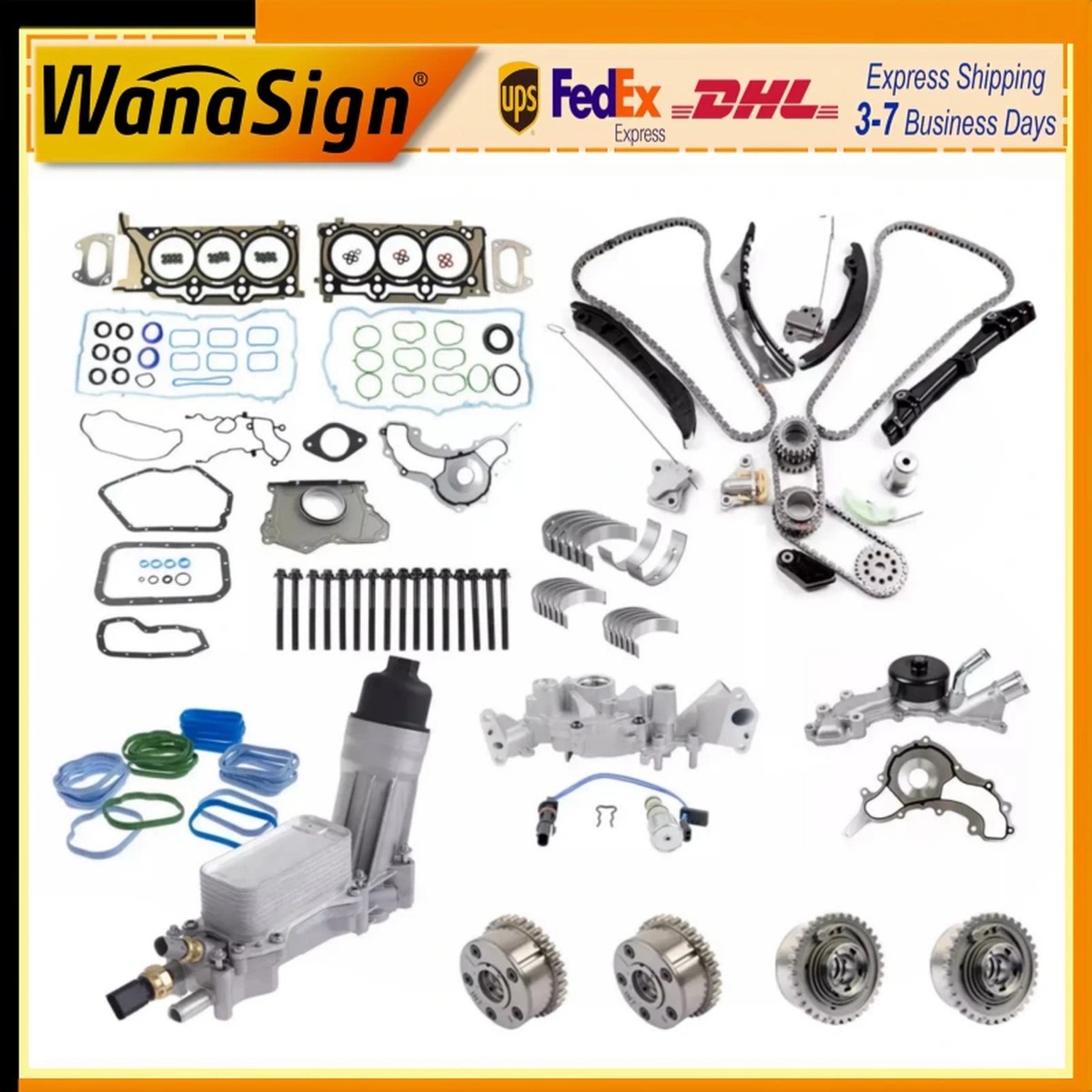 Head Gasket Set Timing Chain Kit For 2011-2016 Jeep Wrangler Dodge Chrysler 3.6L