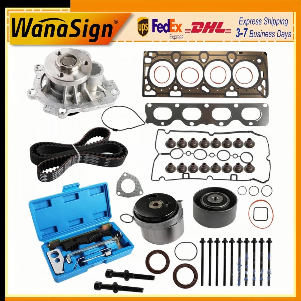 Head Gasket Set Water Pump Timing Belt Kit For 2012-2018 Chevy Sonic Cruze 1.8L