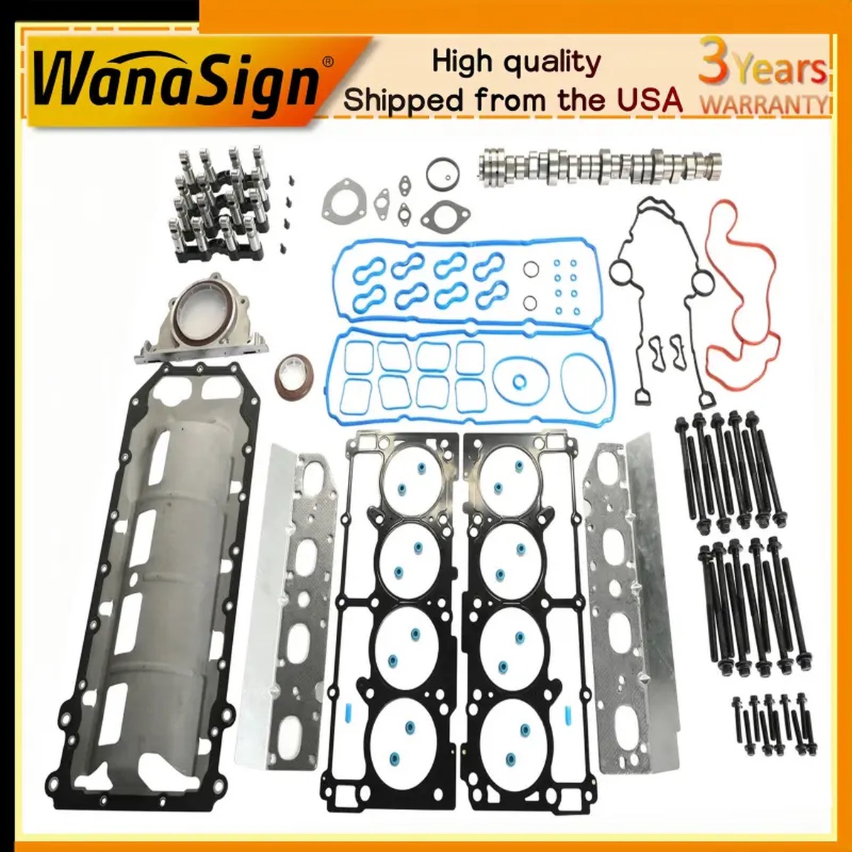 MDS Camshaft Lifters Head Gasket Set For 09-15 Dodge Challenger Jeep 5.7L Hemi