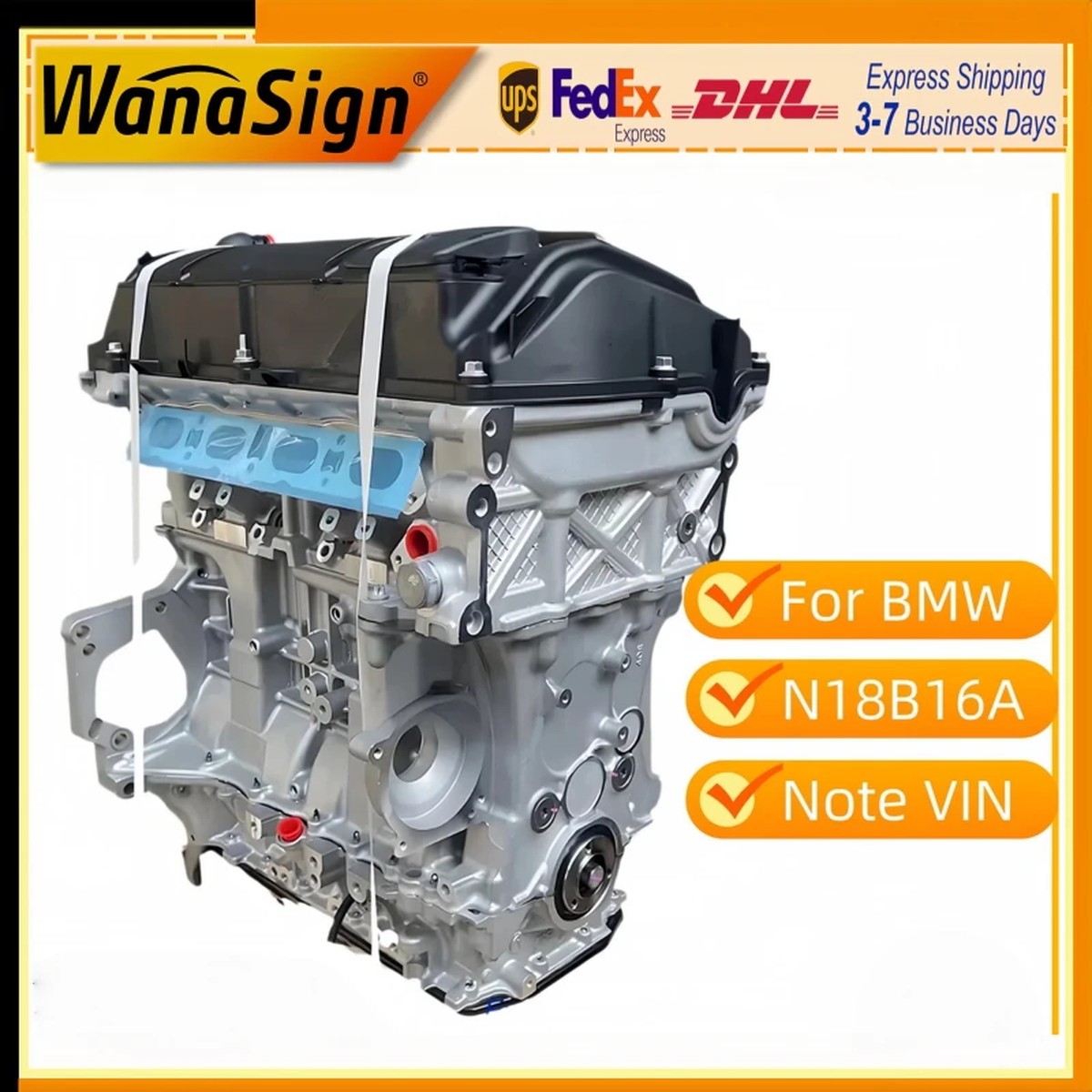 N18B16A Long Block Engine Assembly For 10-16 BMW Mini 1.6L R55/56/57/58/59/60