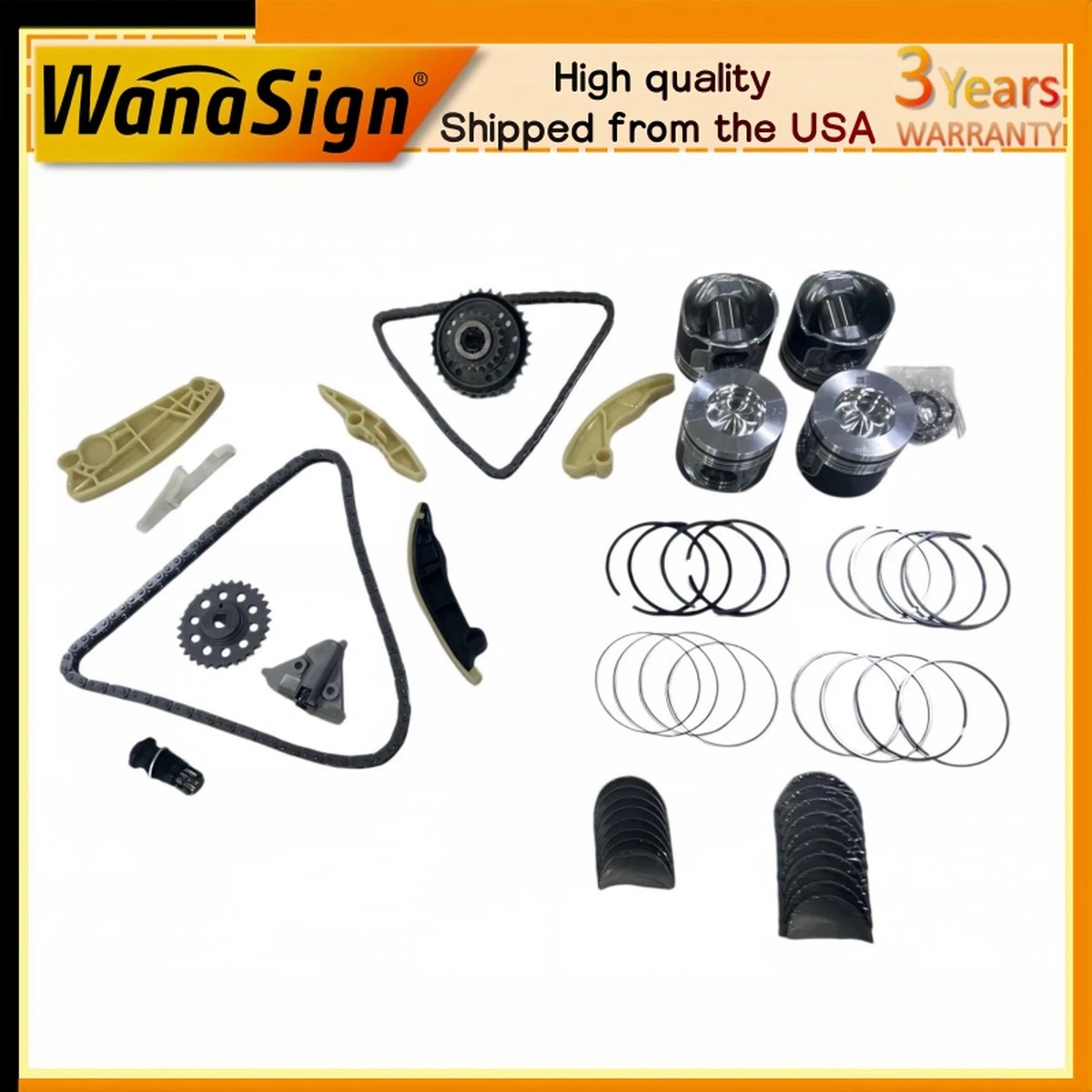 Timing Chain Kit Piston For Land Rover Jaguar 204DTD AJ20D4 2.0T Diesel 14-23