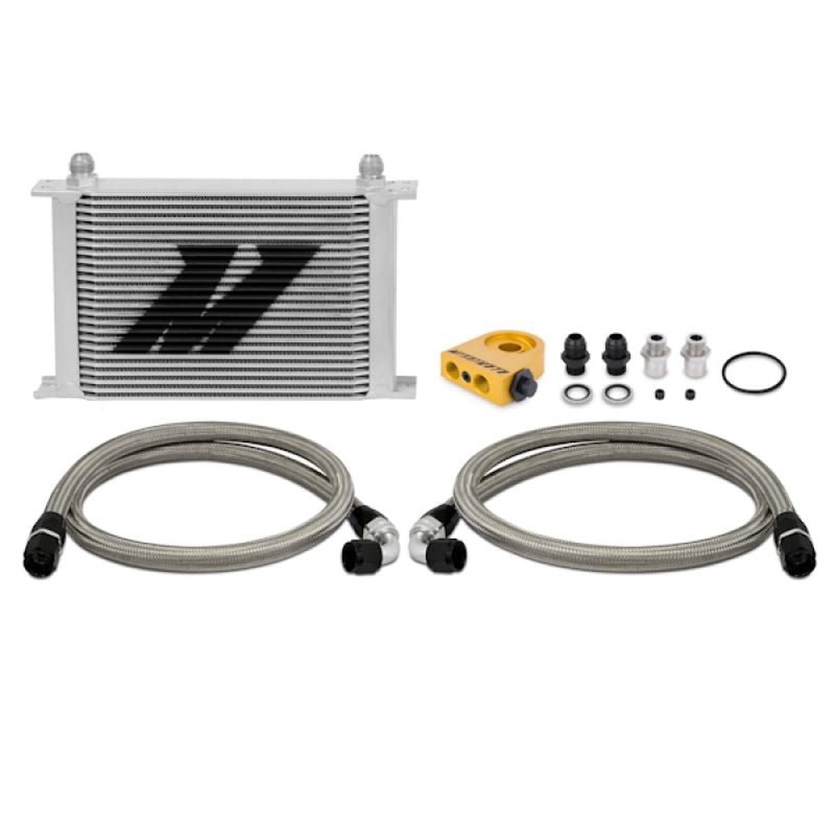 Universal Thermostatic Oil Cooler 25 Row Silver  MMOC-UHT