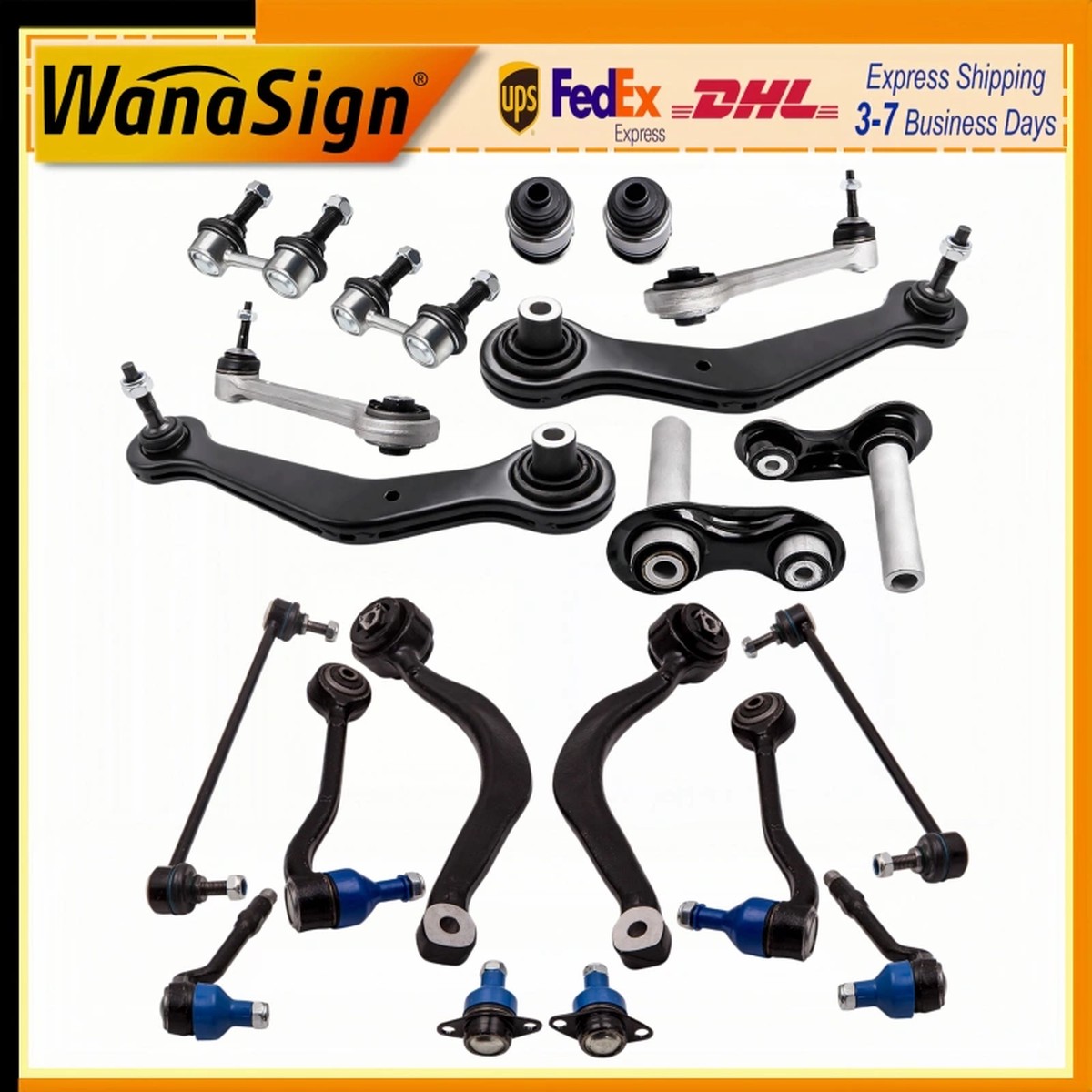 Wanasign 20pcs Front Rear Control Arm Suspension Kit Fit For BMW X5 E53 3.0i 4.4i 00-06