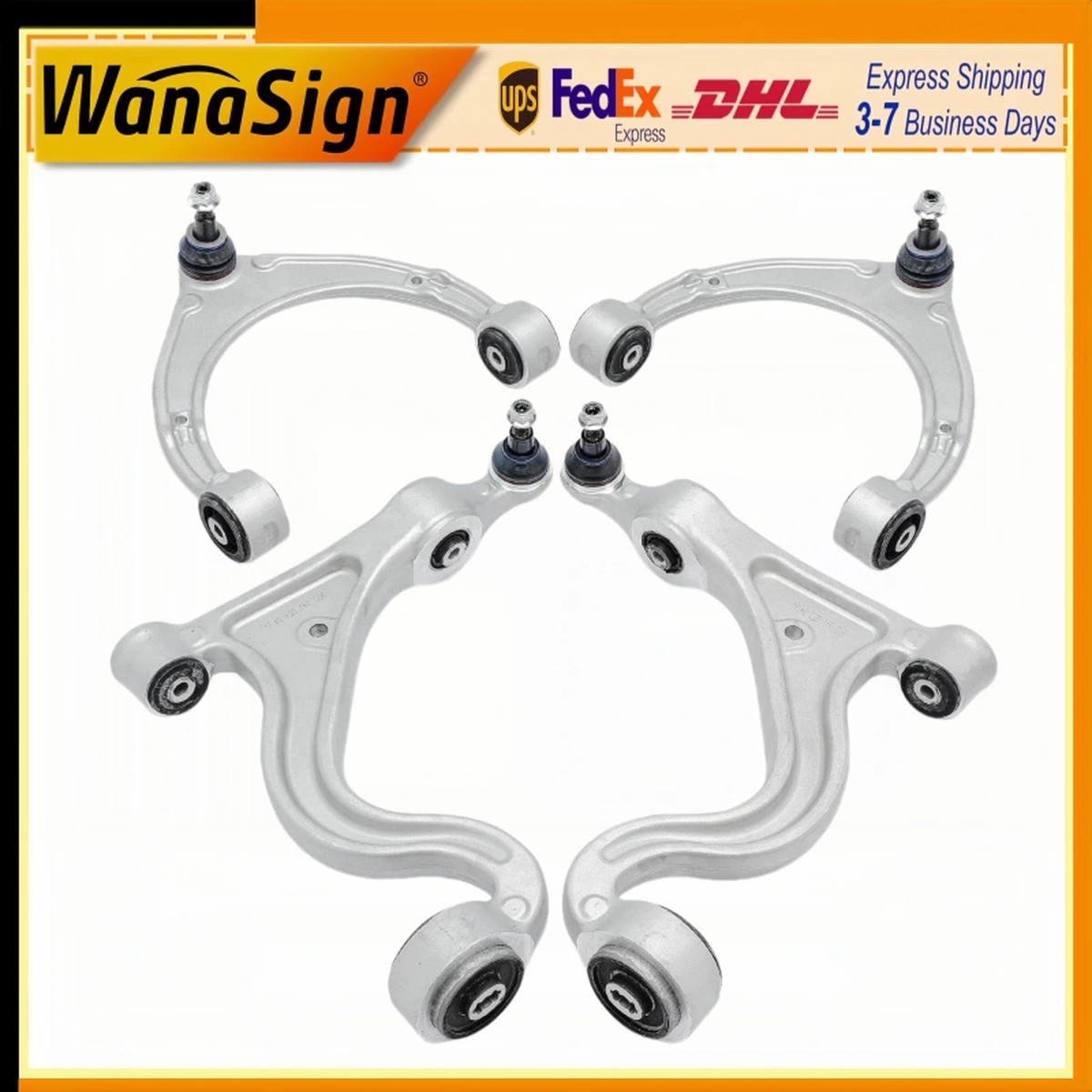 Wanasign 4PCS Front Upper Lower Control Arms For Porsche Panamera USA 3.0L 14-16