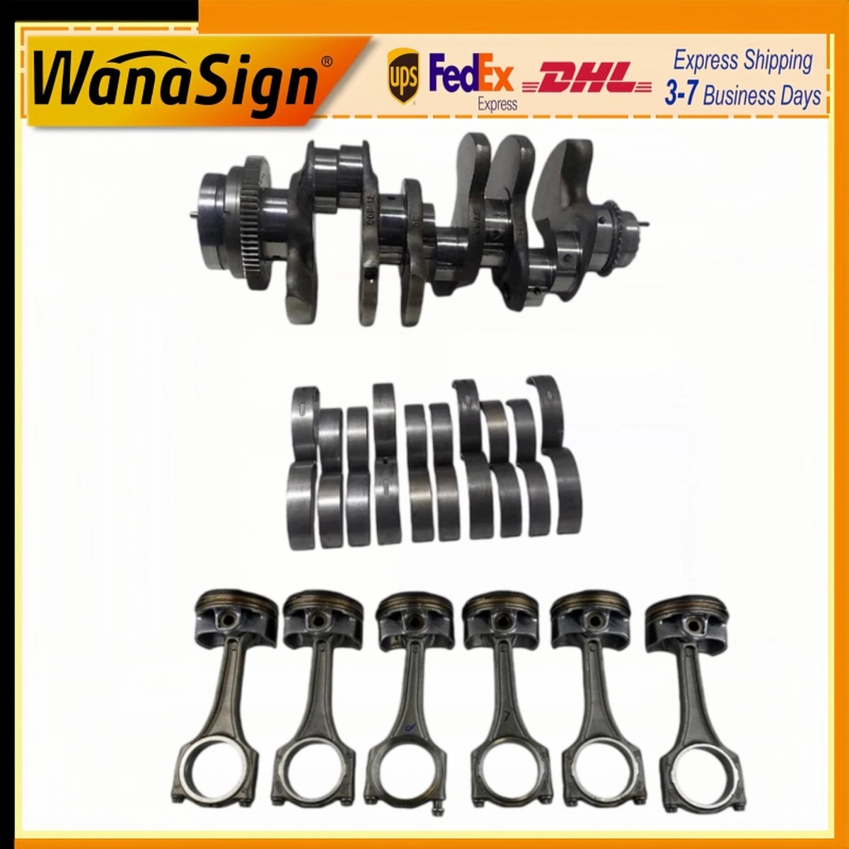 Wanasign Engine Rebuild Overhaul Crankshaft Kit For Audi A6 S5 Porsche Cayenne EA839 3.0L
