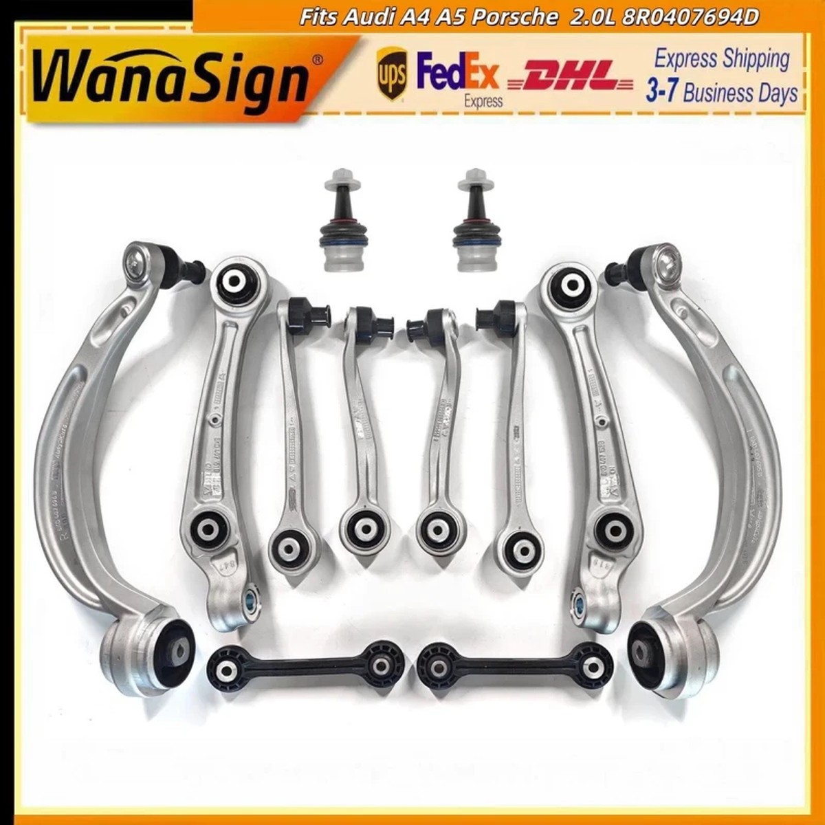 Wanasign Front Control Arm Ball Joint Kit Fits Audi A4 A5 Porsche 2.0L 8R0407694D