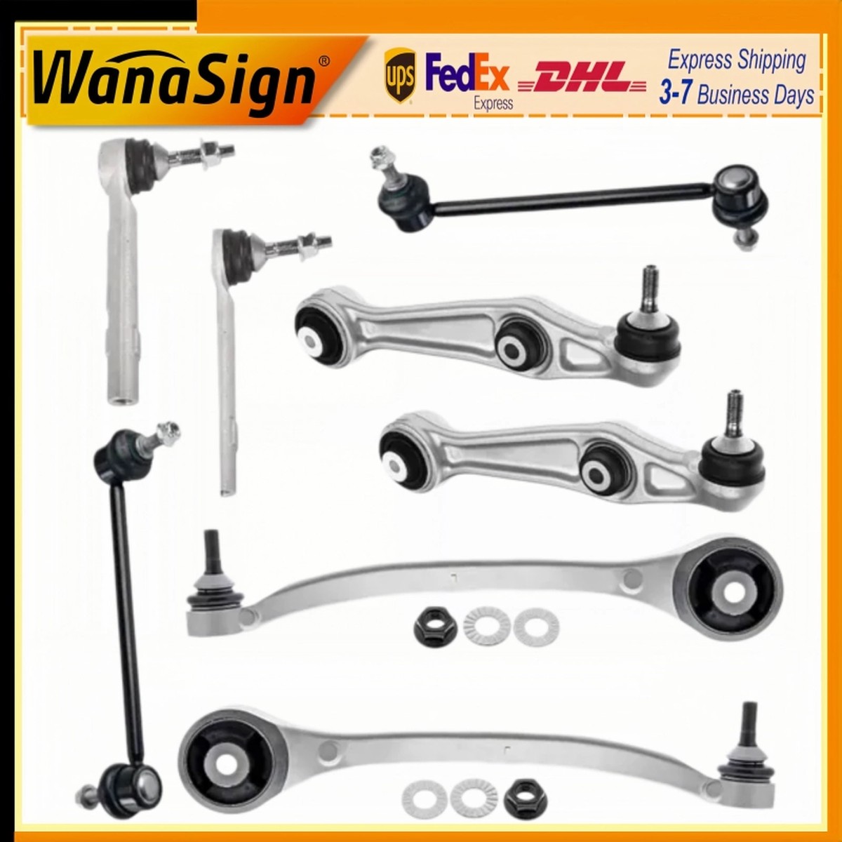 Wanasign Front Control Arm Ball Joints Tie Rods Sway Bar Links Kit For Tesla X 75D P90D P100D