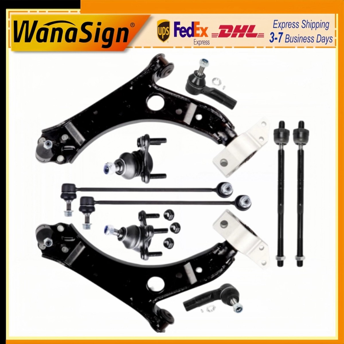 Wanasign Front Lower Control Arm Tie Rod Suspension For Audi A3 Eos Golf Jetta VW 2.0L