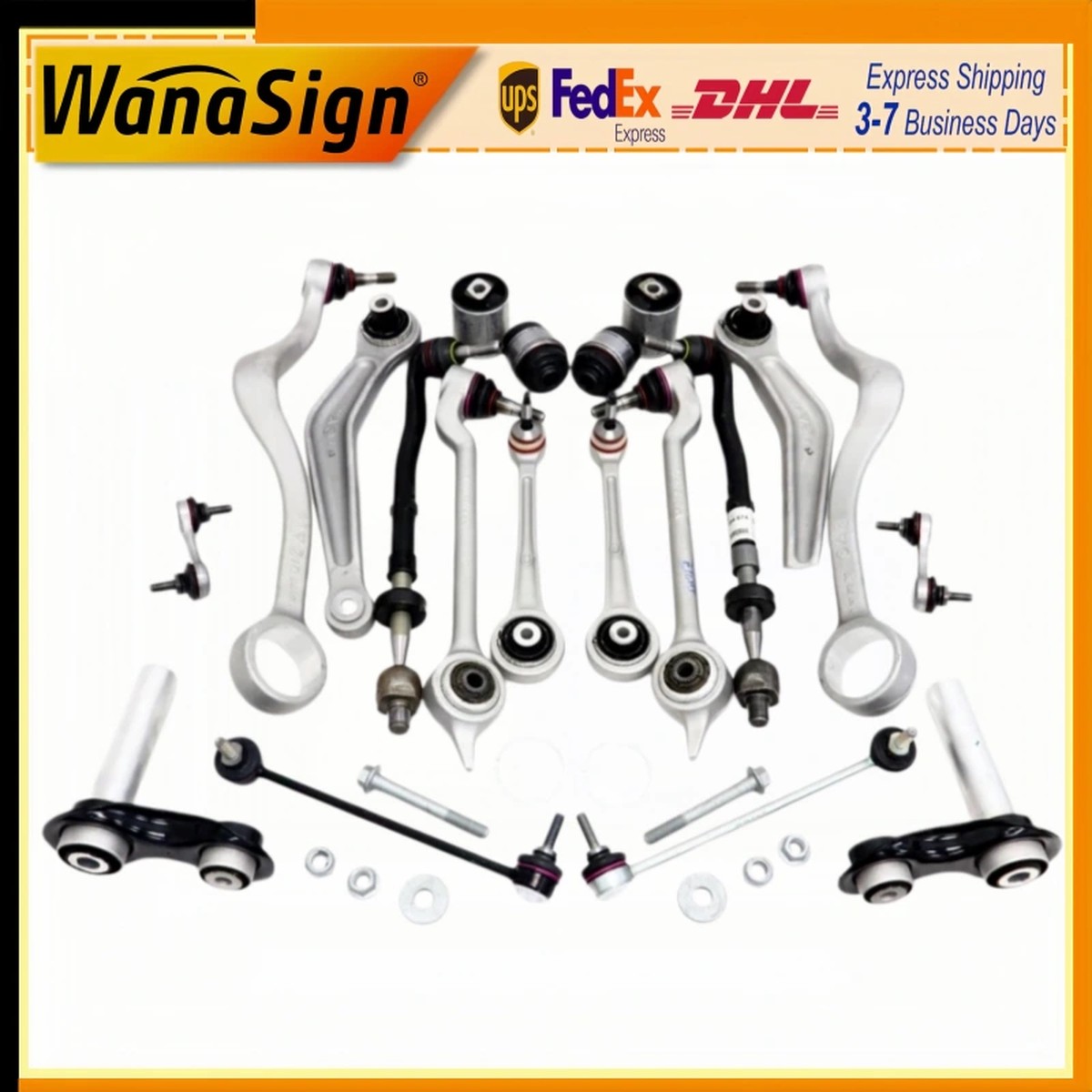 Wanasign Front Rear Control Arm Suspension For BMW E60 E61 525i 530i E39 2.5L 01-03
