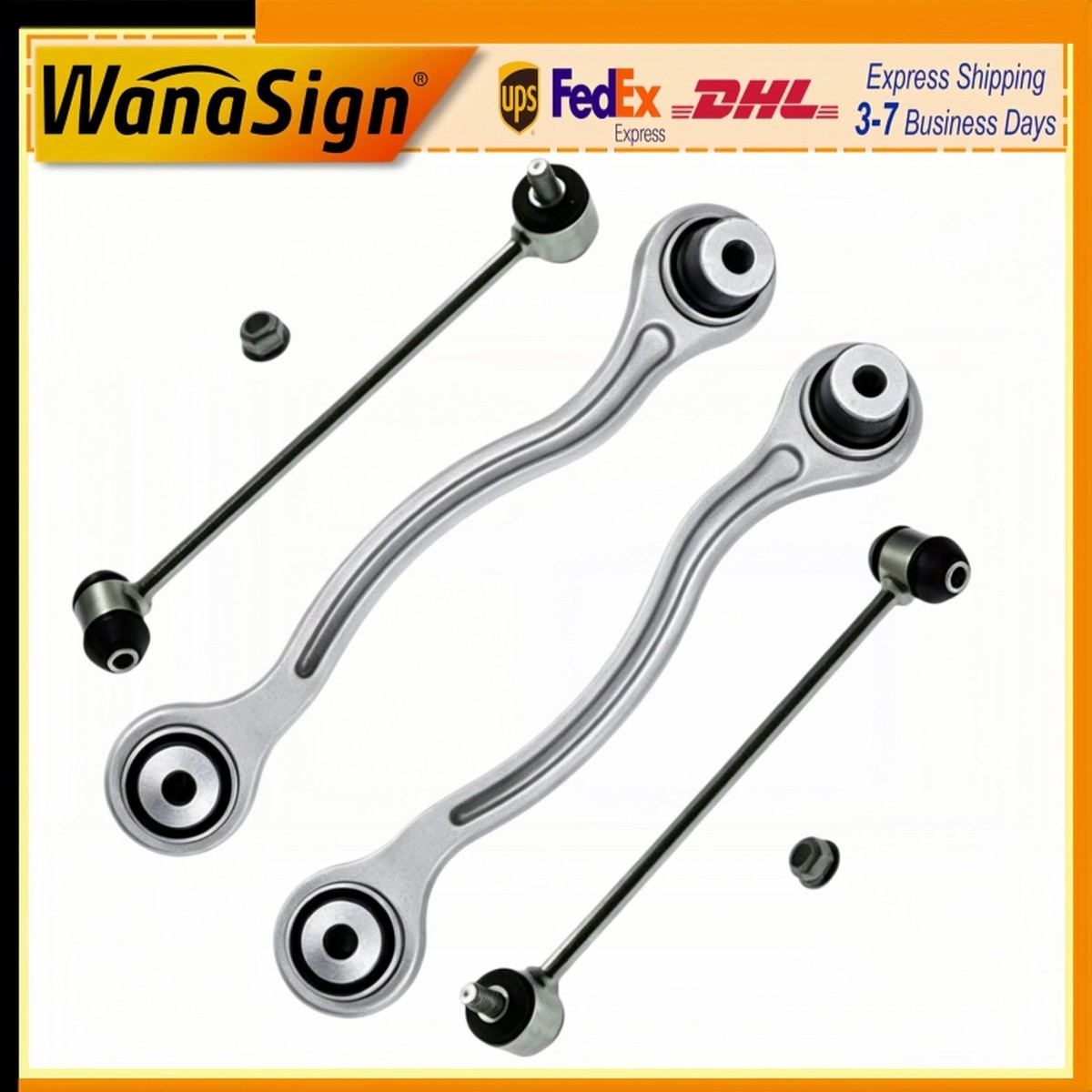 Wanasign Rear Lower Control Arms and Sway Bars Kit For Mercedes-Benz C230 C250 C300 C350 E250 E350 E400