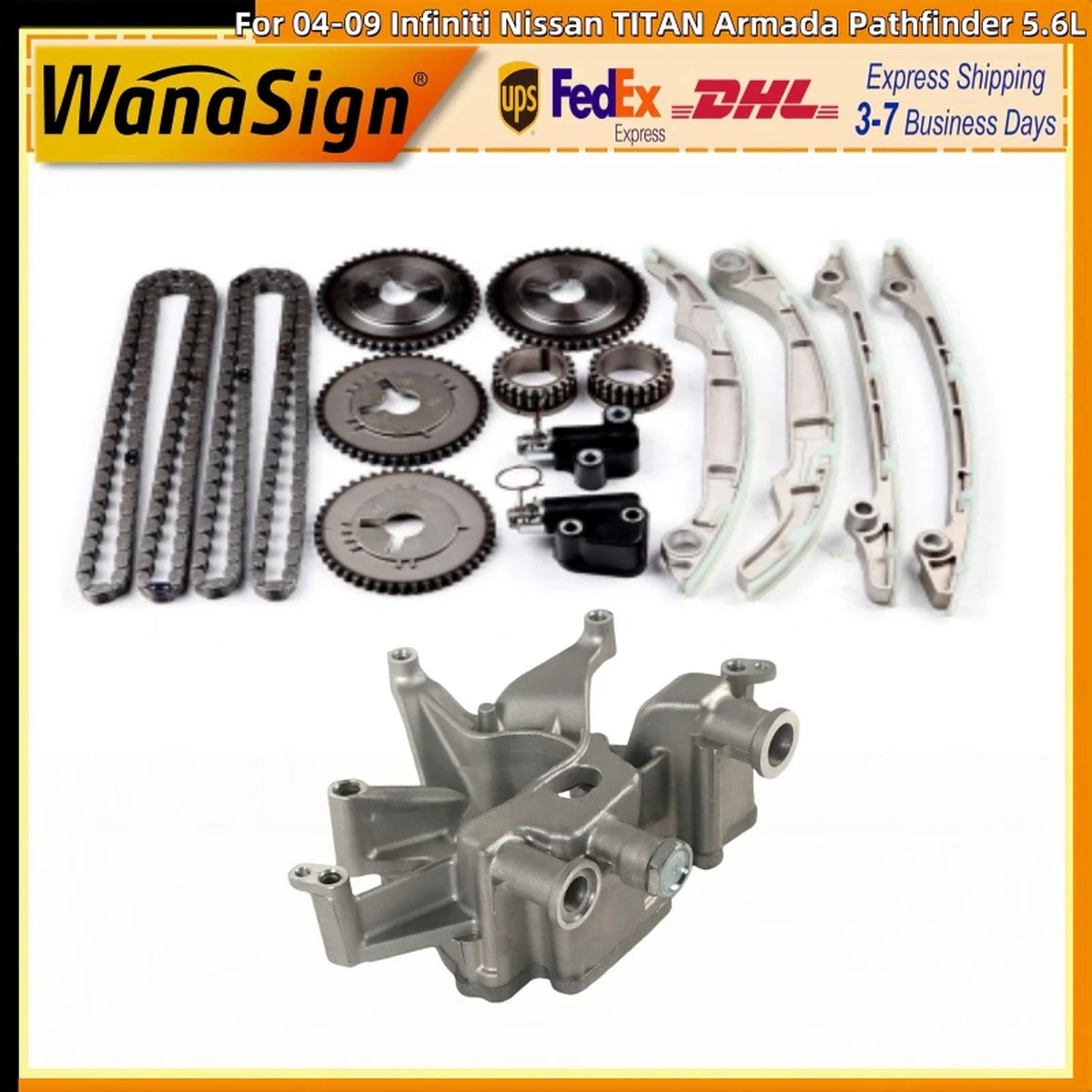 Wanasign Timing Chain Kit Oil Pump For Infiniti Nissan TITAN Armada Pathfinder 5.6L