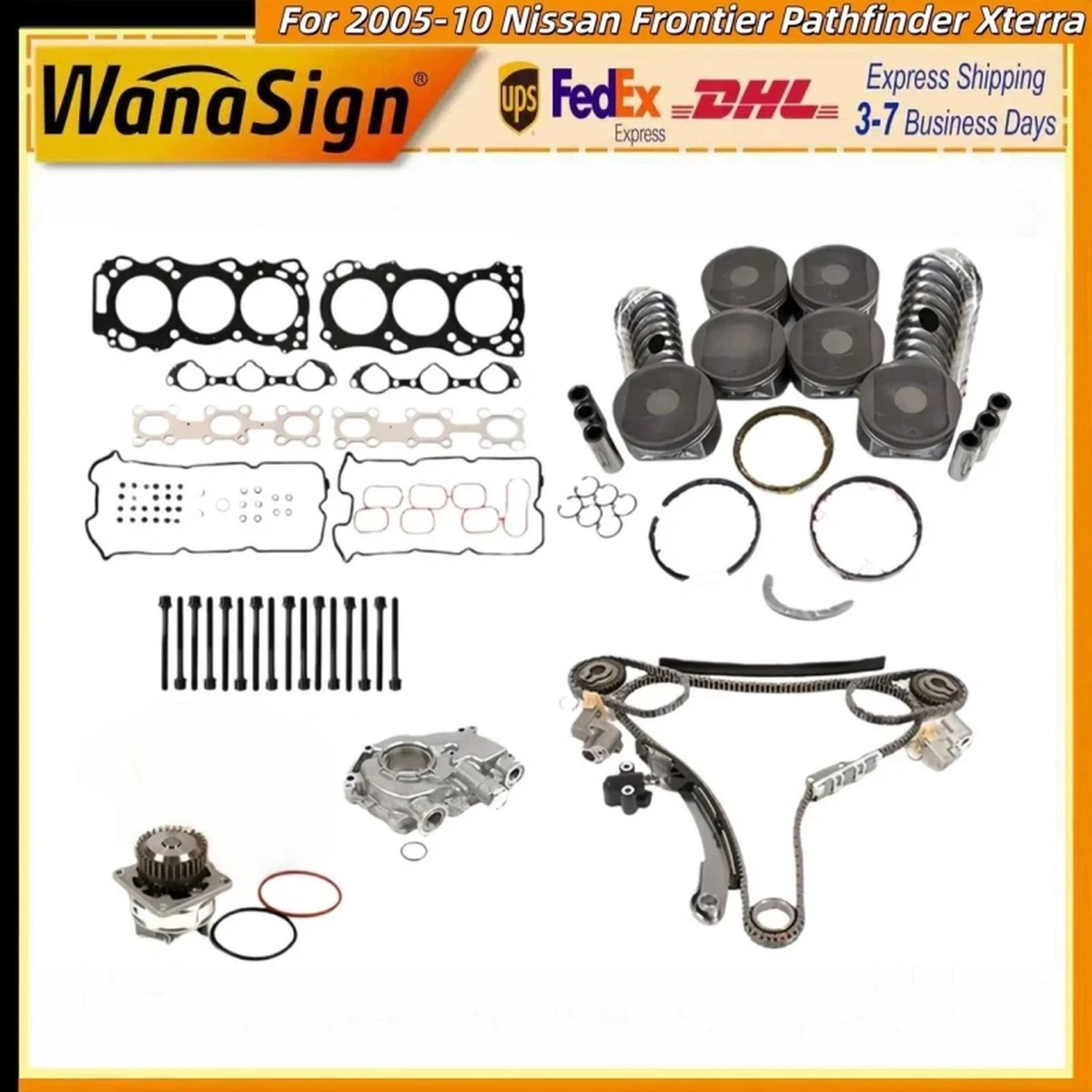 Wanaslgn Engine Rebuild Kit Timing Chain For Nissan Frontier Pathfinder Xterra 4.0L 05-20