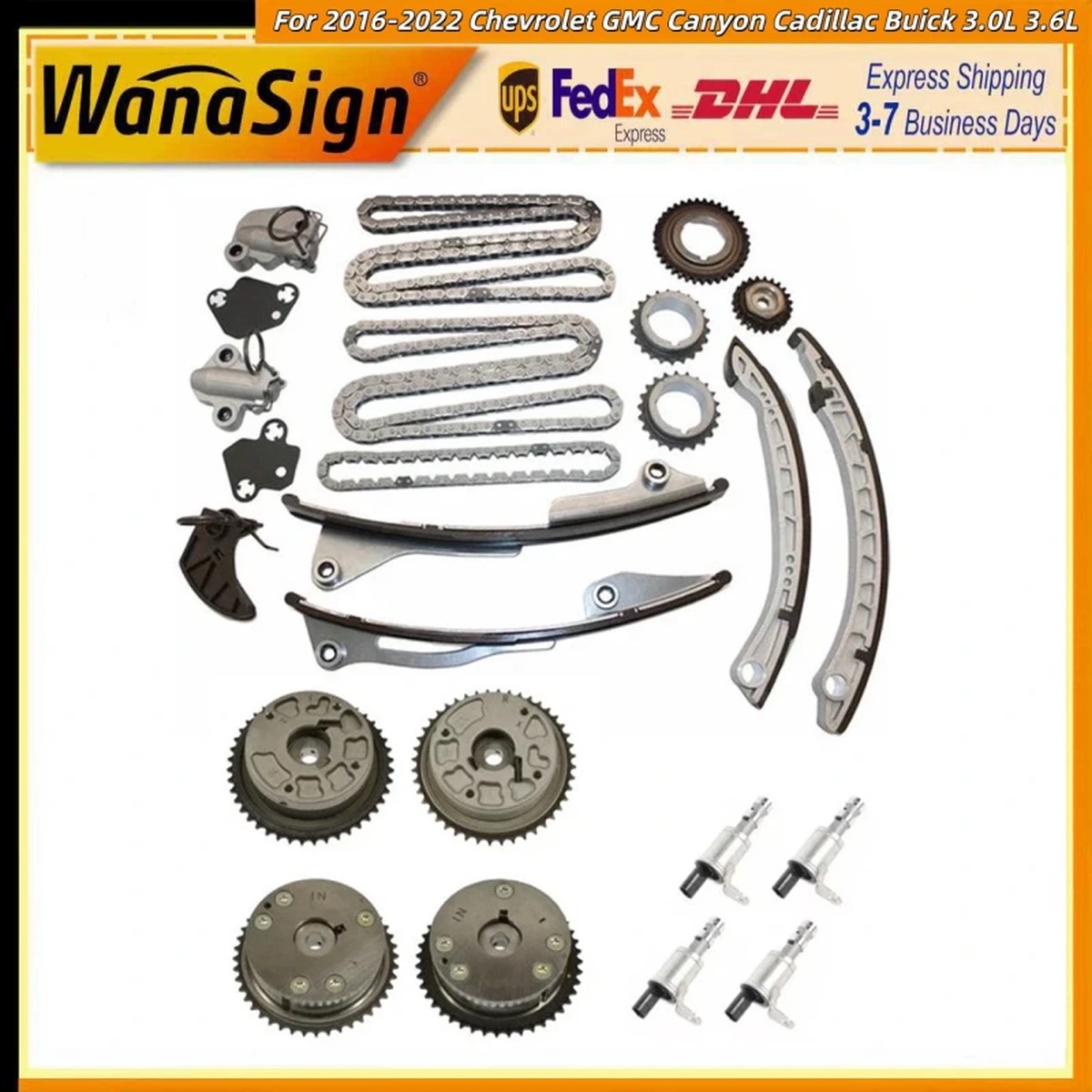 Wanaslgn Timing Chain Kit VVT For 2016-2022 Chevrolet GMC Canyon Cadillac Buick 3.0L 3.6L