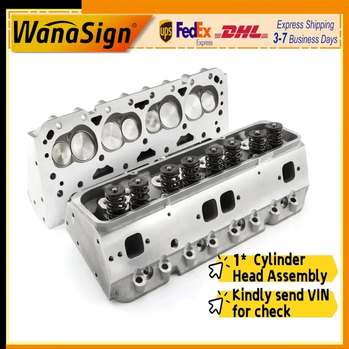 1*PC Cylinder Head For GMC Chevy 350 190cc 64cc 2.02/1.60 Intake Exhaust Valve