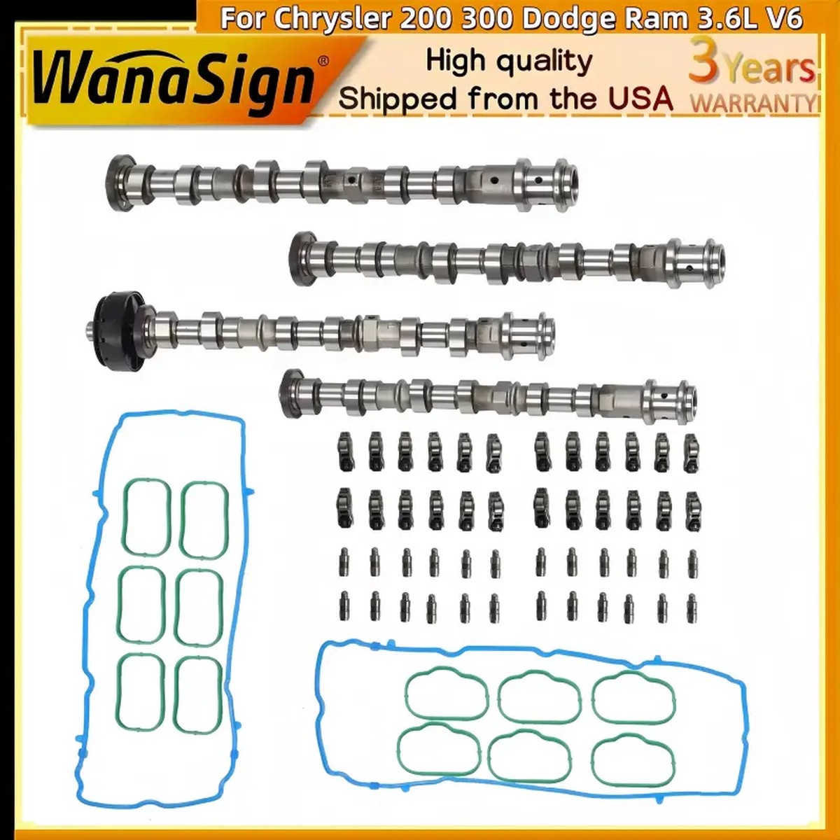 Camshaft Rocker Lifter Kit For Chrysler 200 300 Dodge Ram 3.6L V6 Pentastar Jeep