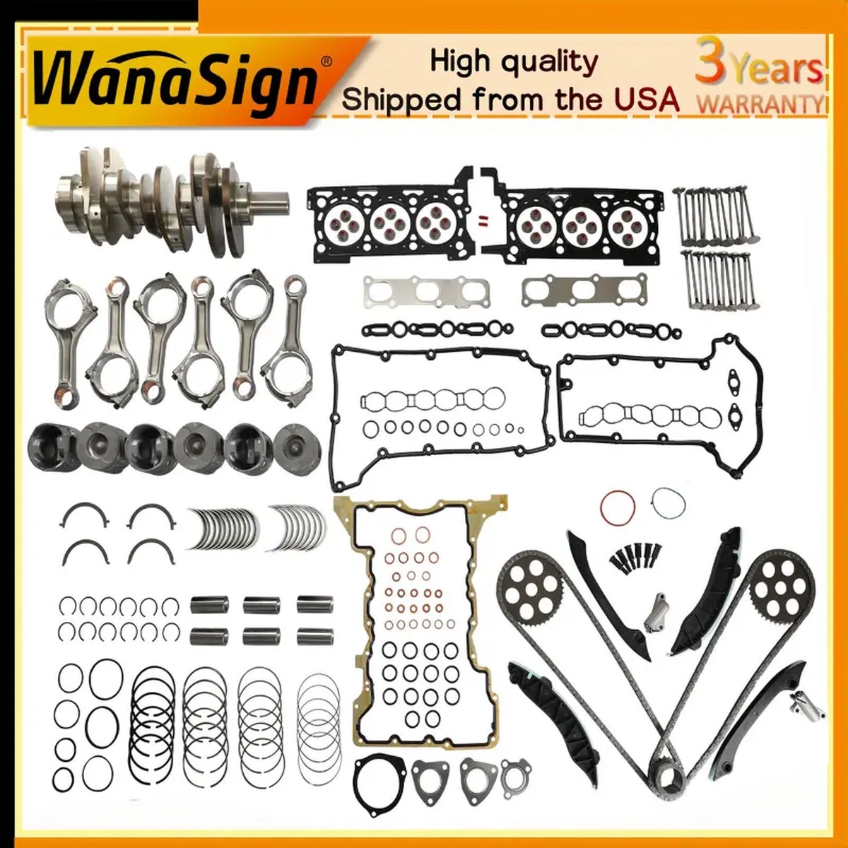 Engine Rebuild Kit w/ Crank Piston ConRod For Jeep Chrysler Ram 1500 3.0L Diesel