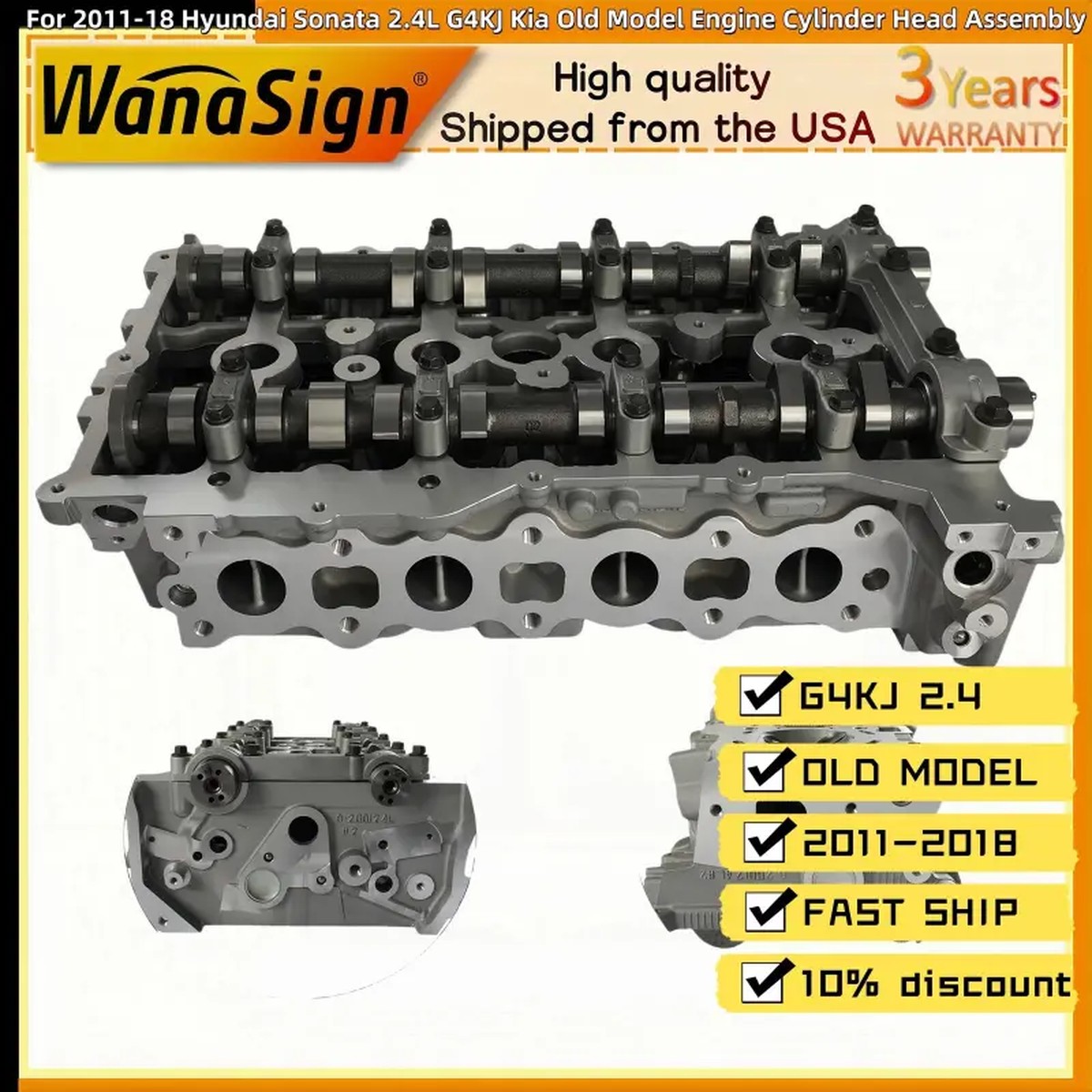 For 2011-2018 Hyundai Sonata 2.4L G4KJ Kia Old Model Engine Cylinder Head Assemy