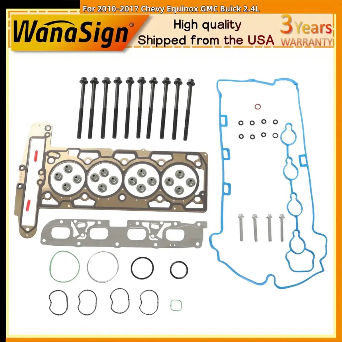 Head Gasket Set & Cylinder Head Bolts For 2010-2017 Chevy Equinox GMC Buick 2.4L