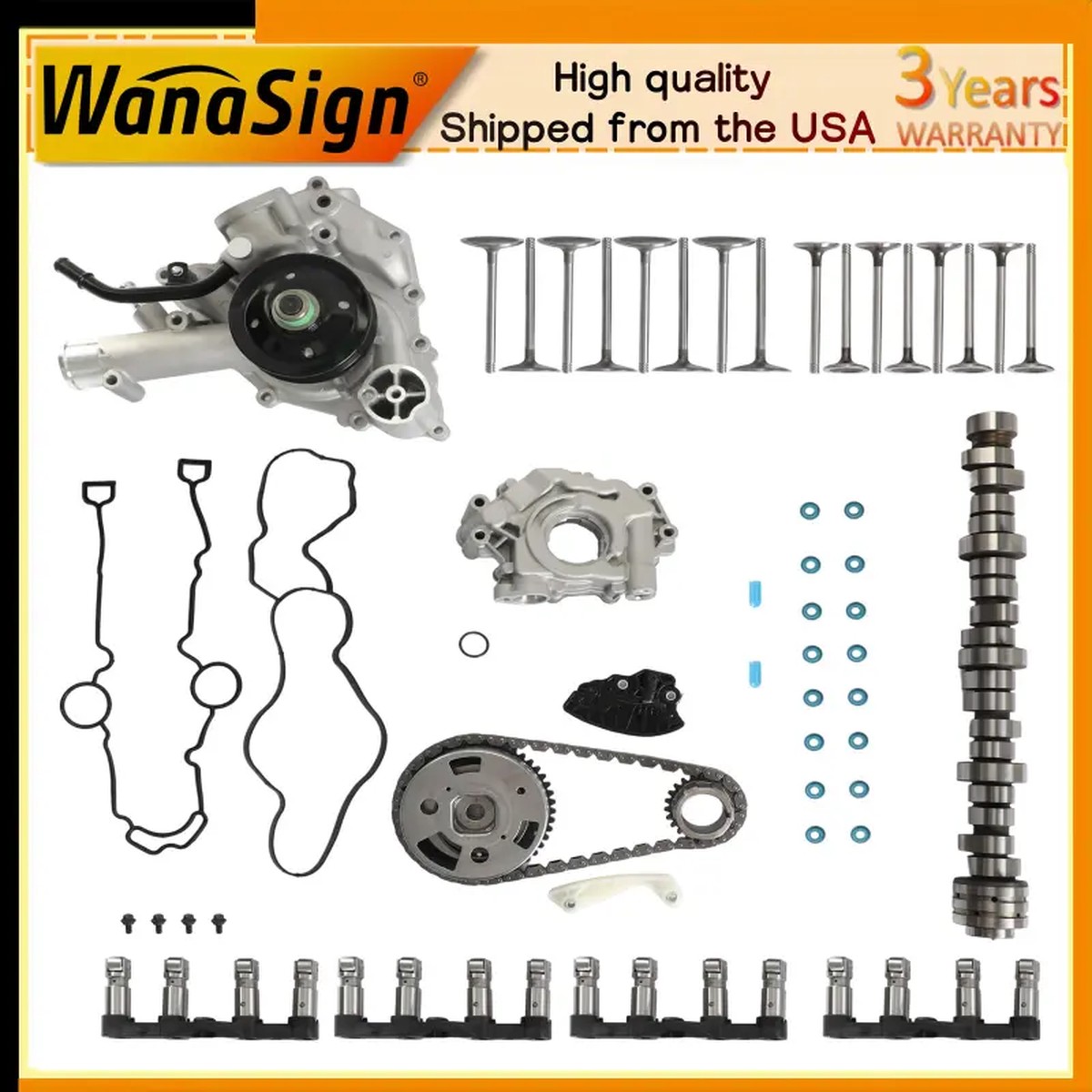 Hemi MDS Valve Lifter Camshaft Kit Water w/Oil Pump For Dodge Jeep Chrysler V8 5.7 09-15
