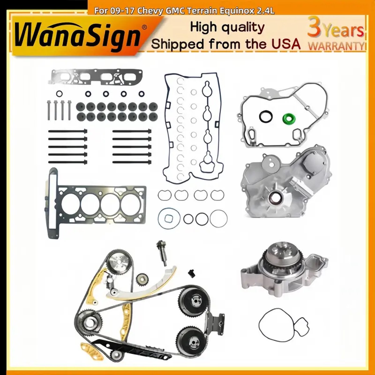 Timing Chain Kit Head Gasket Oil Pump For 2009-17 Chevy GMC Terrain Equinox 2.4L