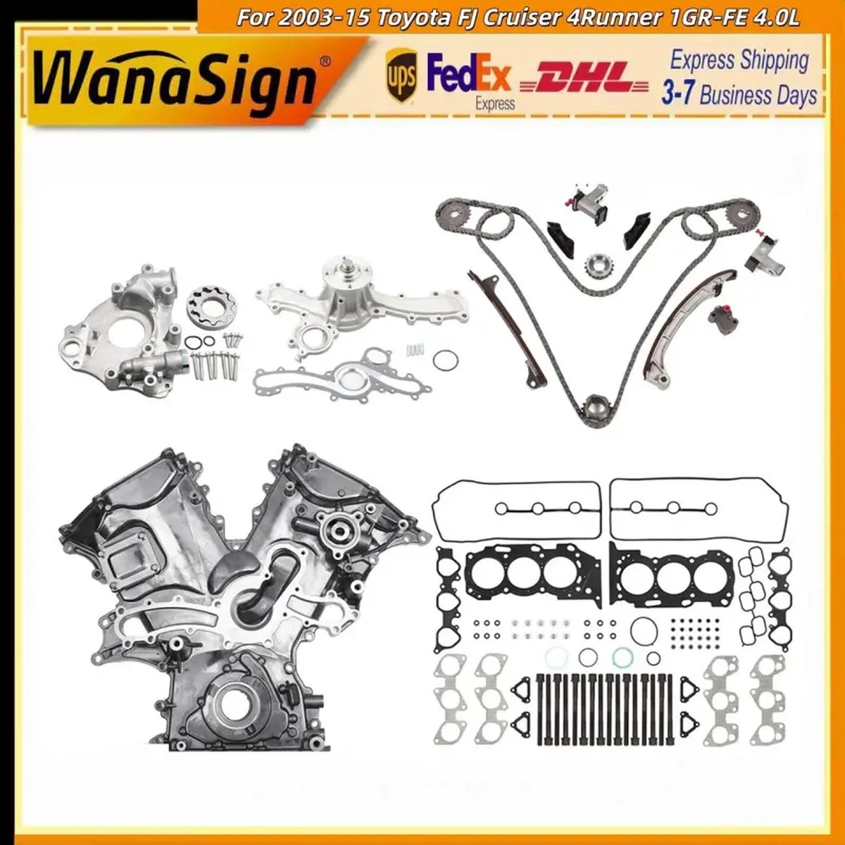 Timing Chain Kit with Oil Pump For 2003-15 Toyota FJ Cruiser 4Runner 1GR-FE 4.0L