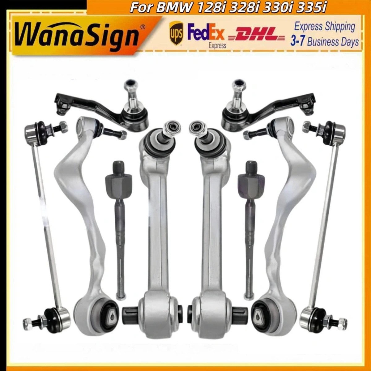 Wanasign Front Lower Forward Rearward Control Arms Kit For BMW 128i 328i 330i 335i 2.0L