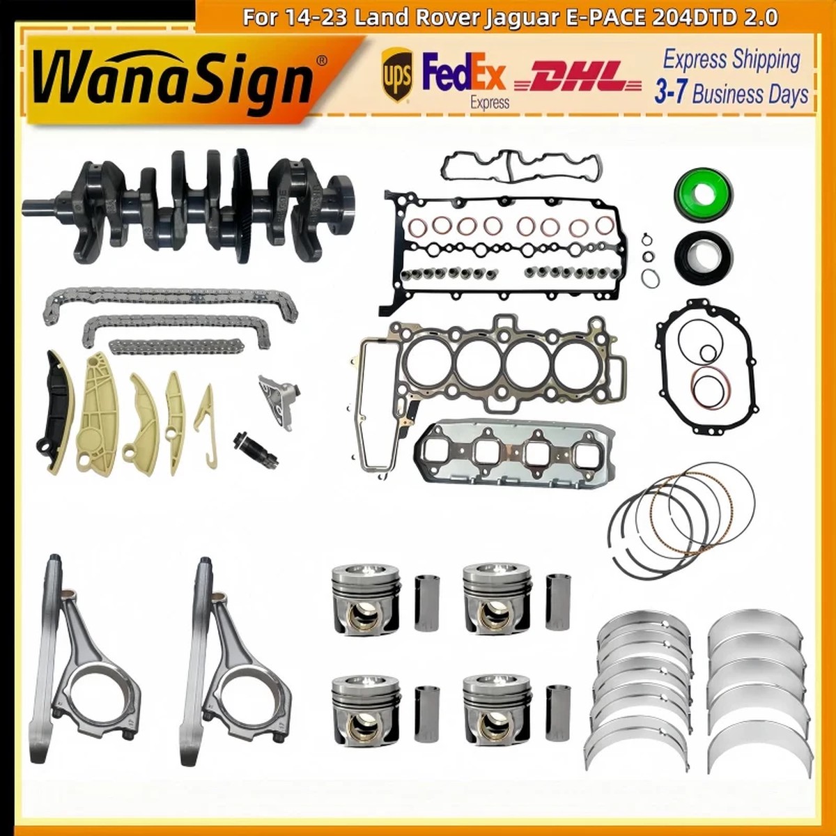 204DTD 2.0L Engine Rebuild Kit Crankshaft For 2014-2023 Land Rover Jaguar E-PACE