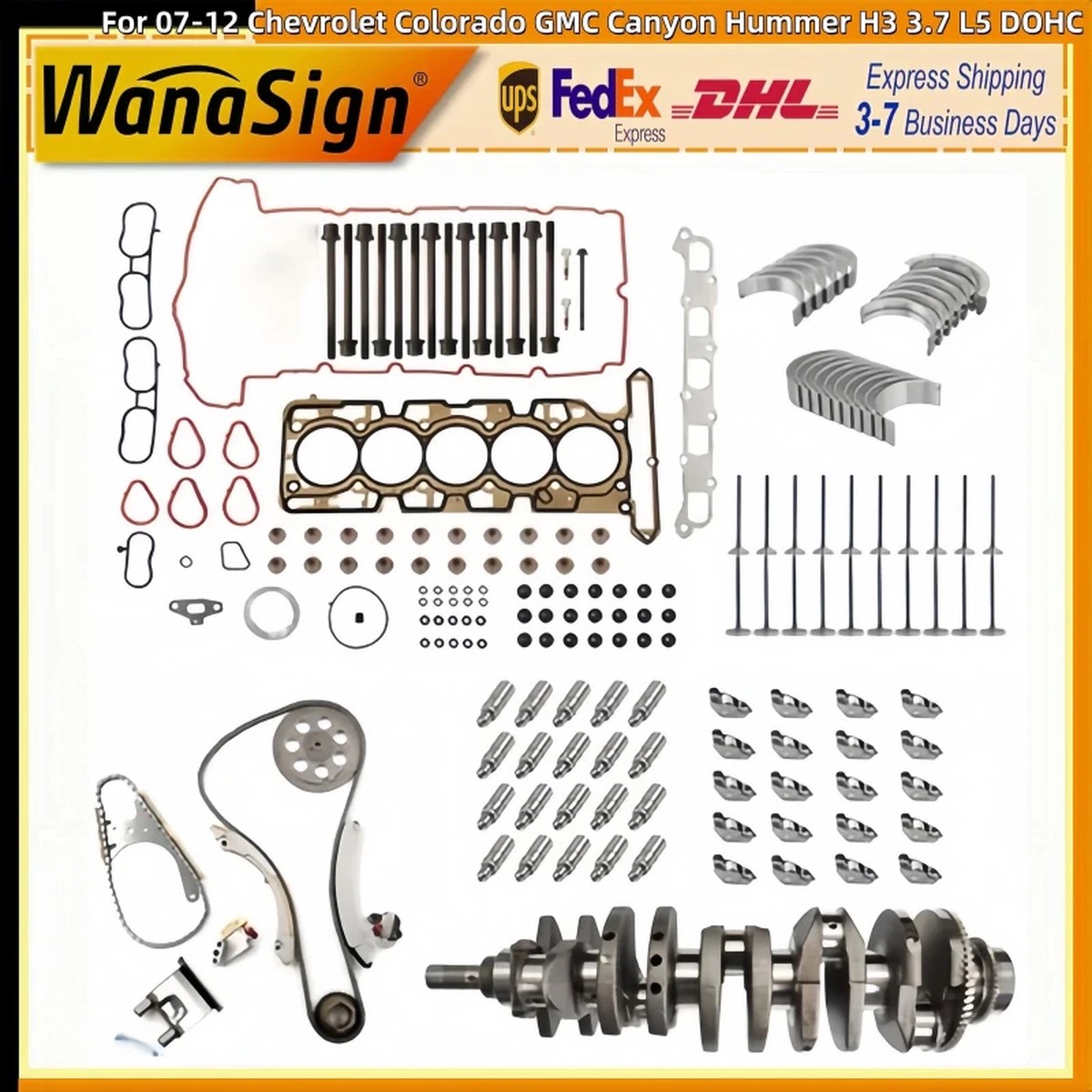 Engine Rebuild Kit For 2007-2012 Chevrolet Colorado GMC Canyon Hummer H3 3.7L L5 DOHC