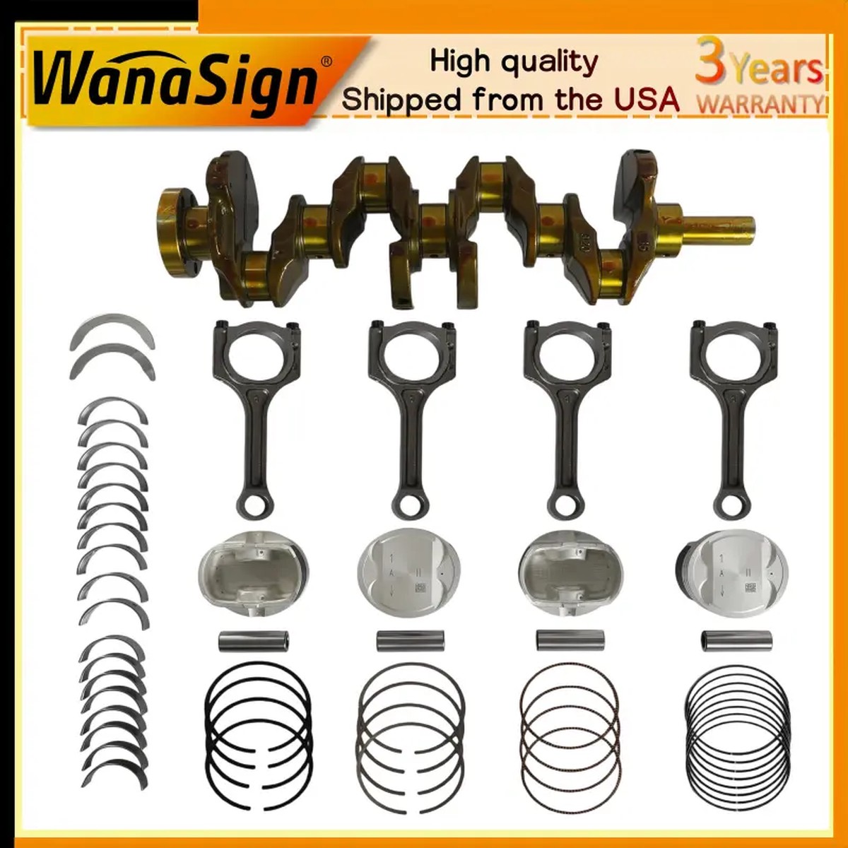 G4KD Engine Crankshaft Rods Piston Kit For Hyundai Tucson Kia Optima 2.0L 05-12