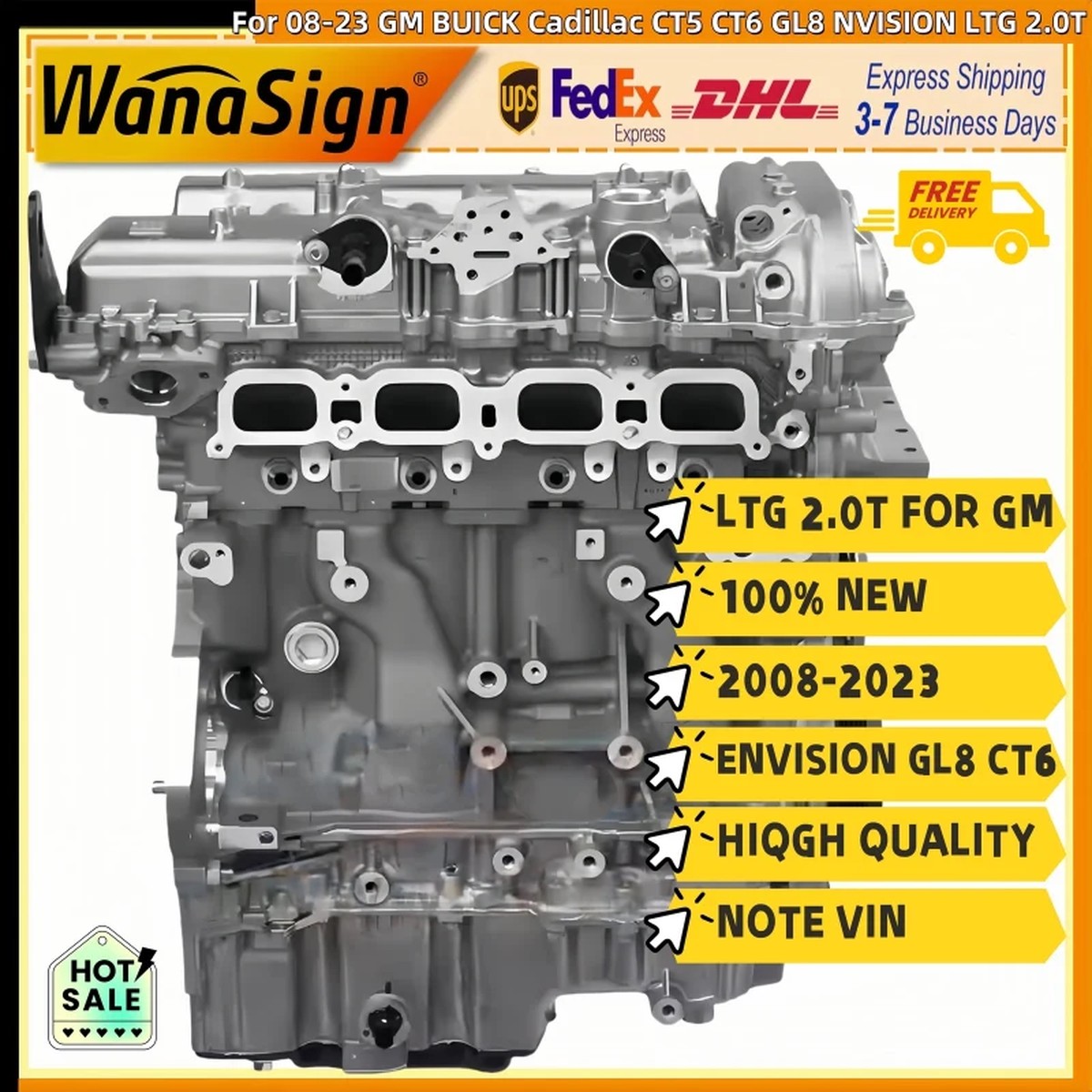 LTG 2.0T Long Block Engine Assembly For 08-23 GM BUICK Cadillac CT5 GL8 NVISION