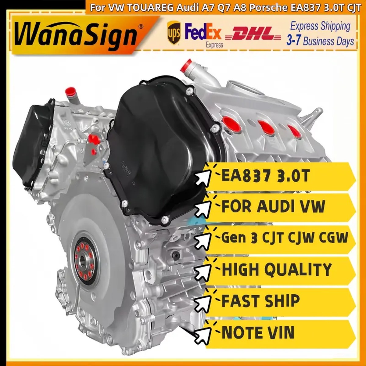 CGWB Long block Engine Assembly For VW TOUAREG Audi A7 Q7 A8 Porsche EA837 3.0T CJT