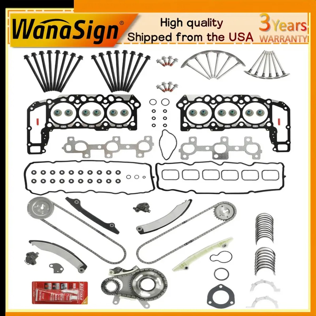 Engine Rebuild Kit  Timing Valve Bearing Gasket For 02-12 Jeep Dodge Ram 3.7L