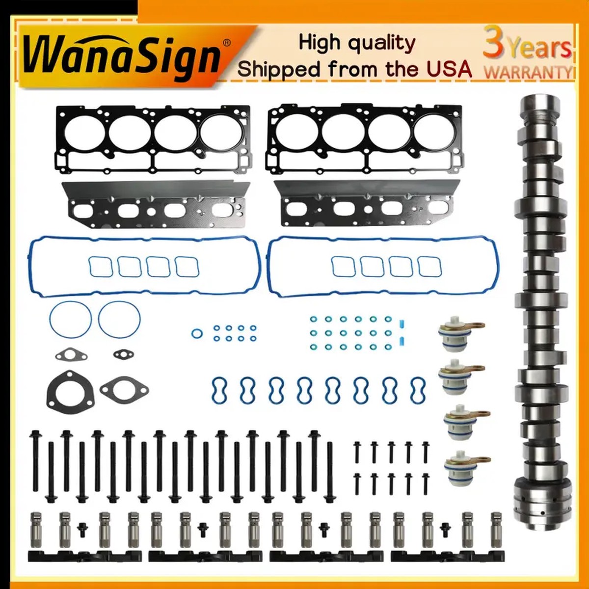 NON MDS Lifter 5.7 HEMI Camshaft Kit For Jeep Dodge Chrysler Ram 5.7L V8 2009-15