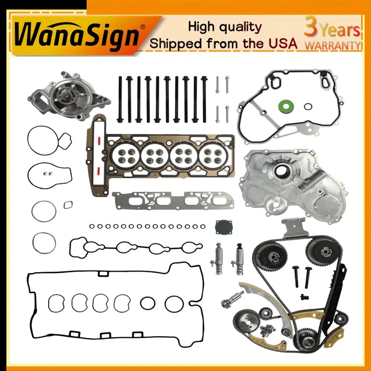 Timing Chain Kit With VVT For Chevy Equinox Buick GMC 2.2L 2.4L 2009-17 9-4201S