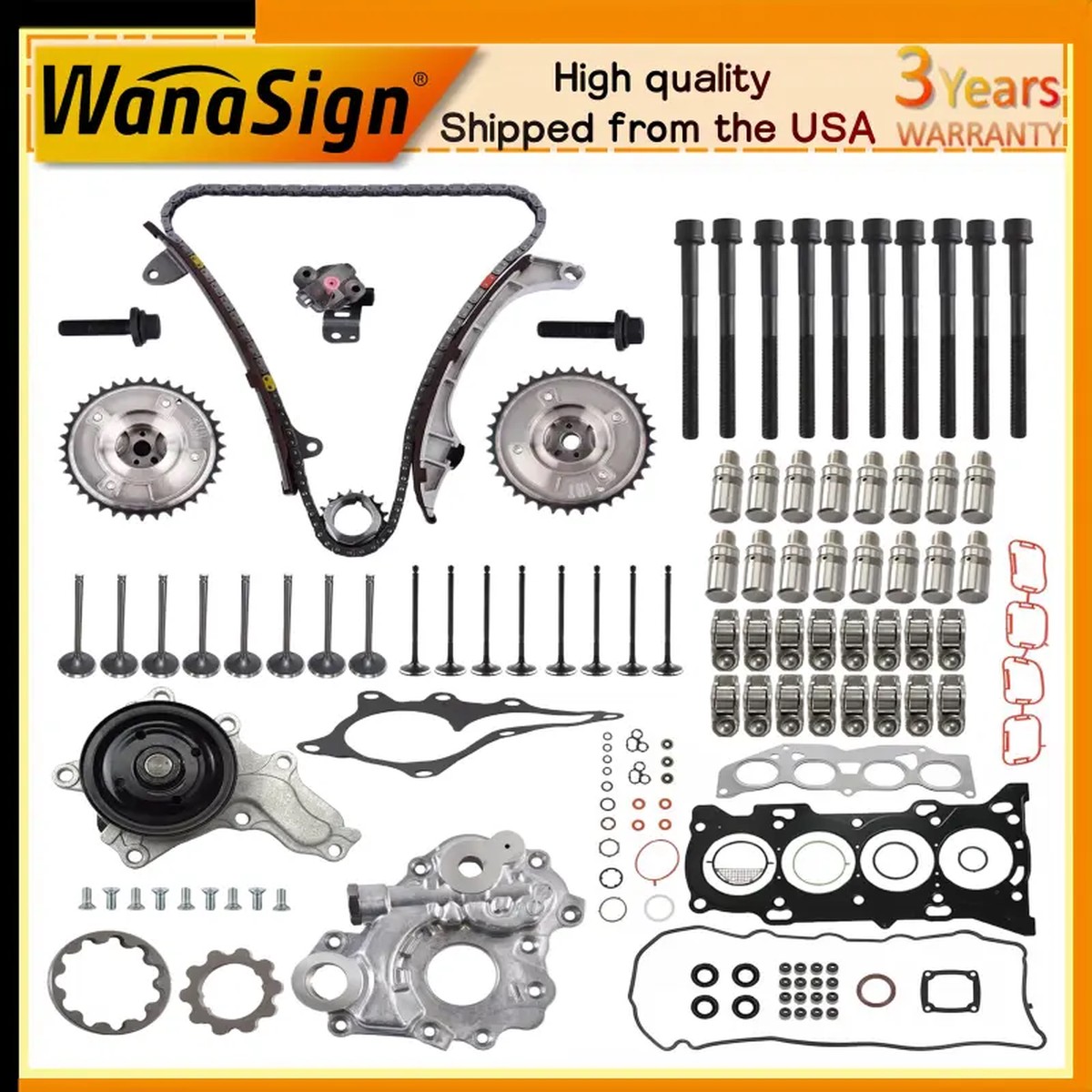 Timing Chain Rocker Arm Lifters Water Pump/Oil Pump For Lexus Toyota 2.5L 2.7L